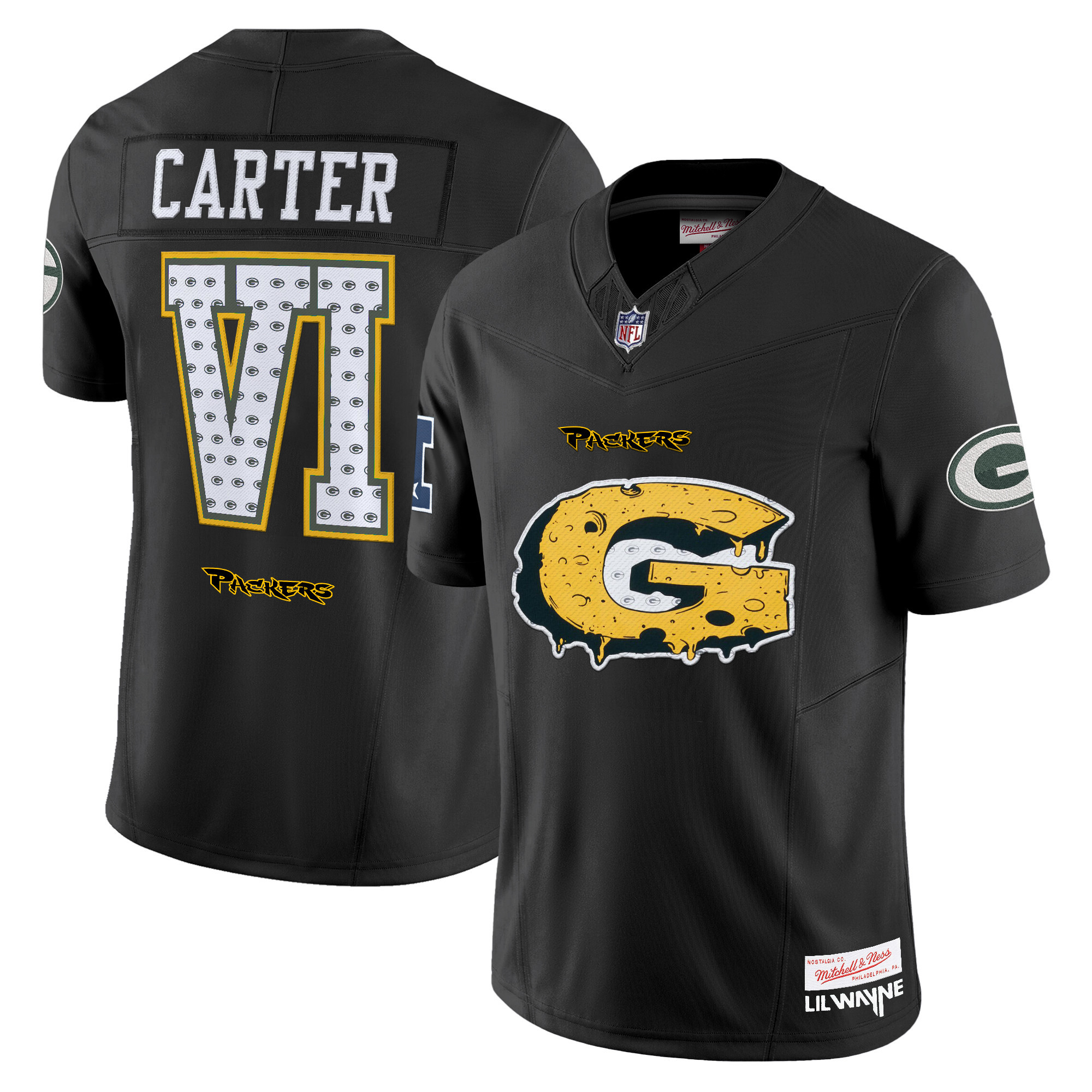 Packers Lil Wayne Jersey - Mitchell & Ness Packers Lil Wayne Black