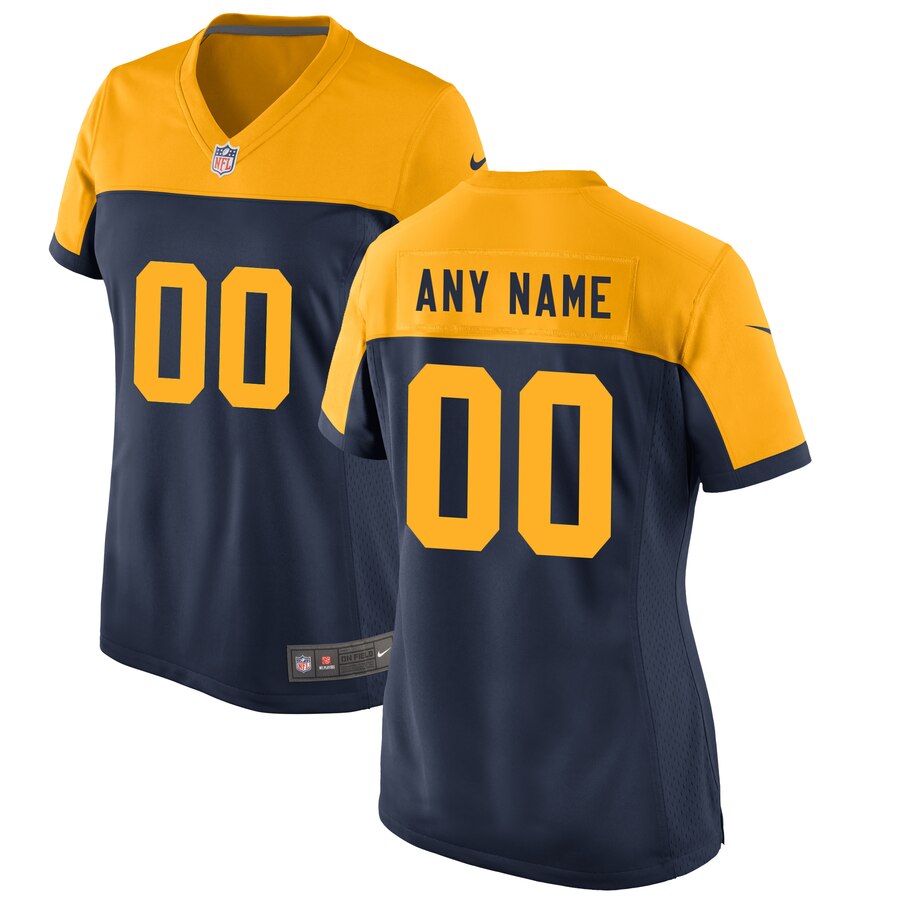 Packers Navy Gold Jersey - Nike Packers Navy Gold Custom Jersey