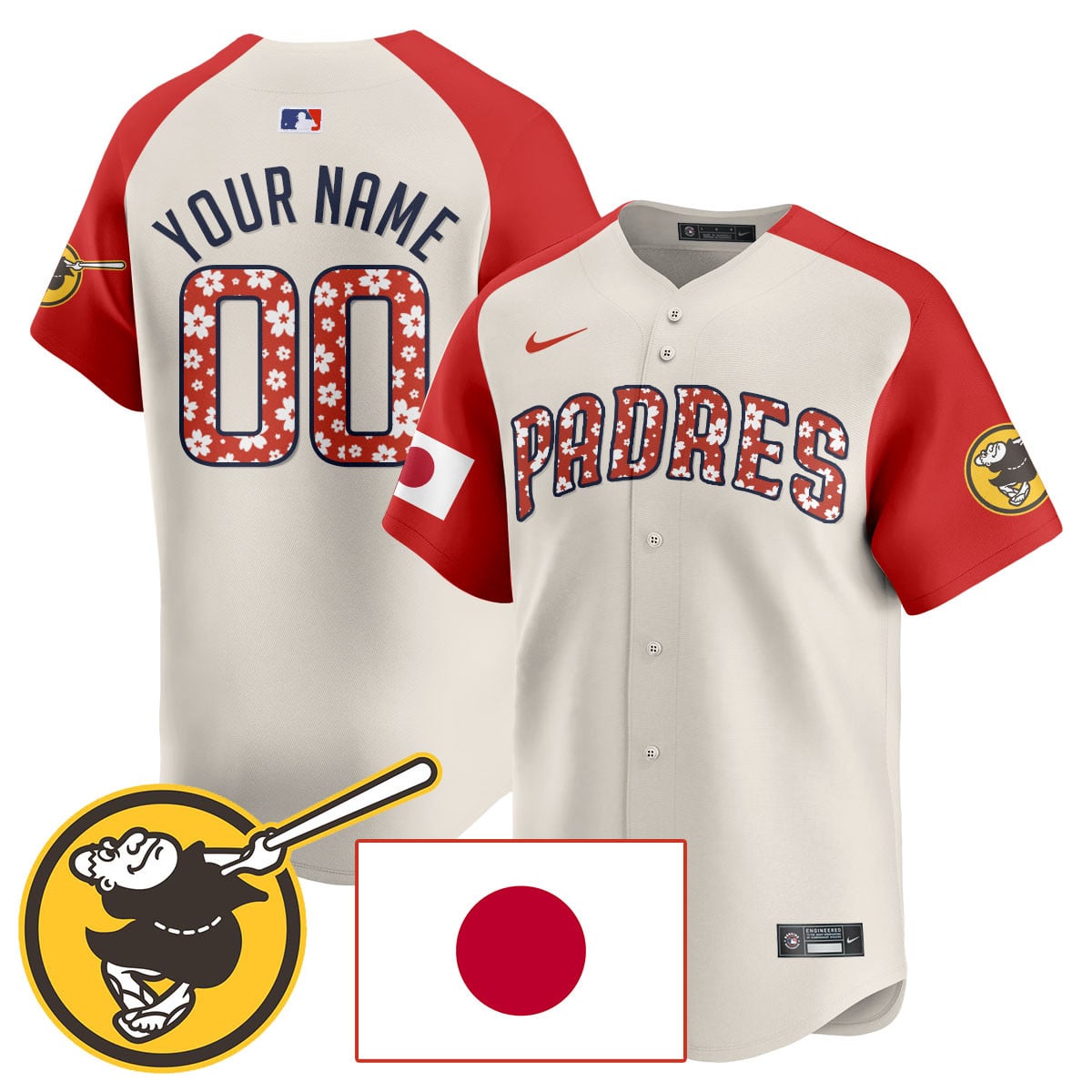 Padres Japanese Heritage Jersey - Nike - Custom Name & Number