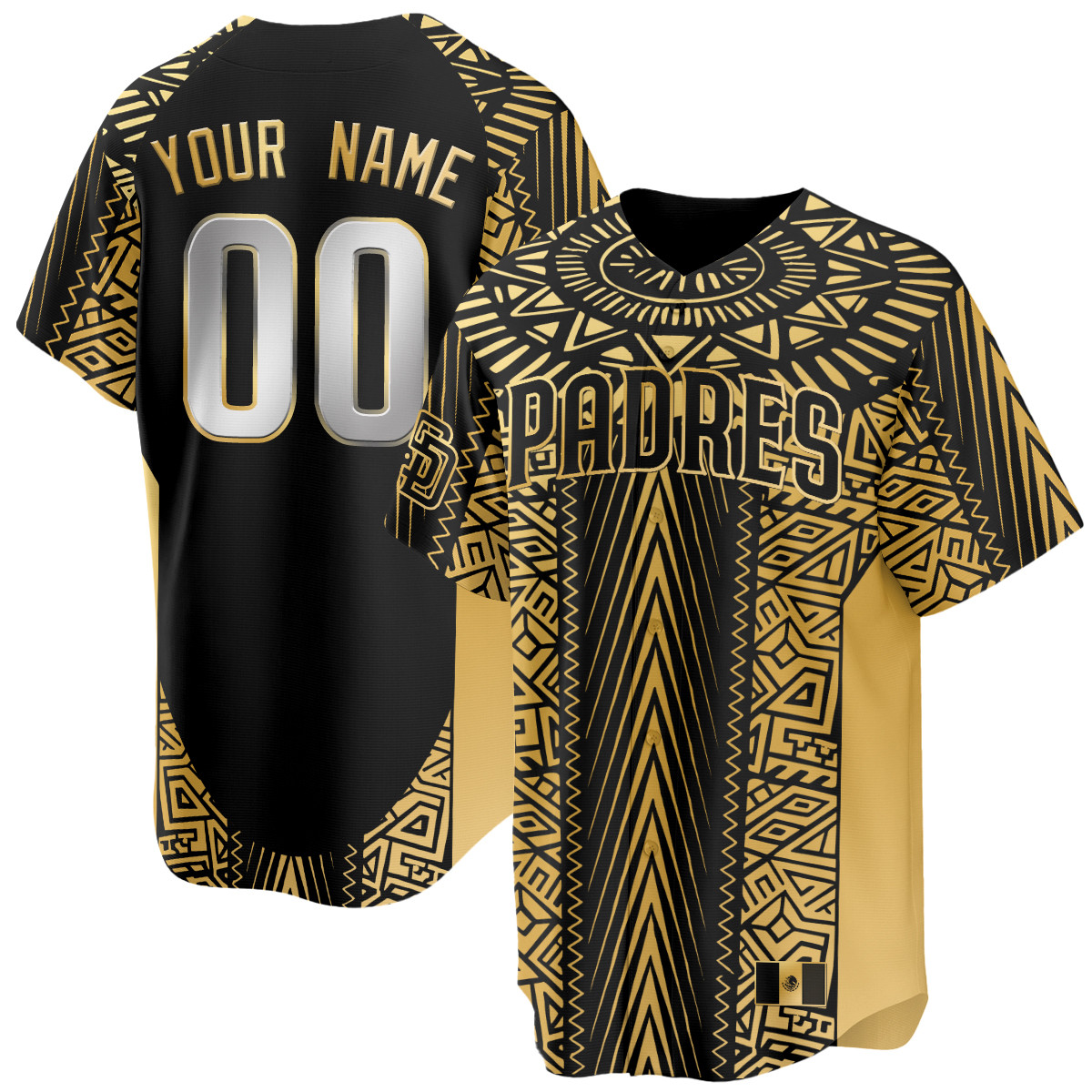 Alternative view of Padres Mexican Heritage Jersey - Nike - Custom Baseball Style