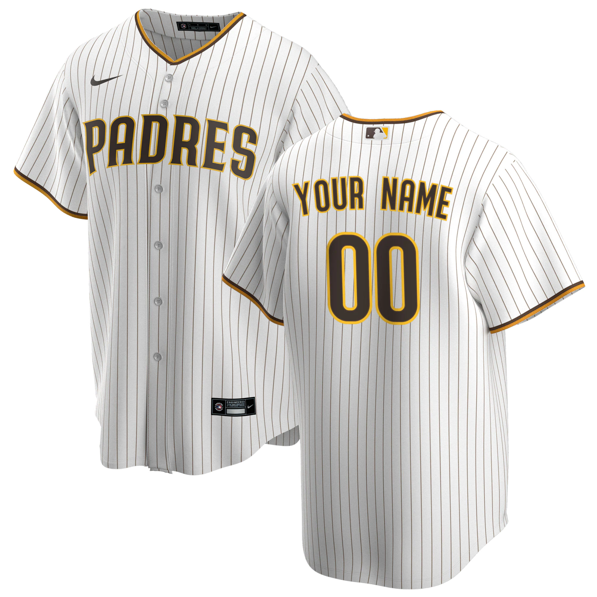 Padres White Pinstripe Custom Jersey nike - Nike Padres White