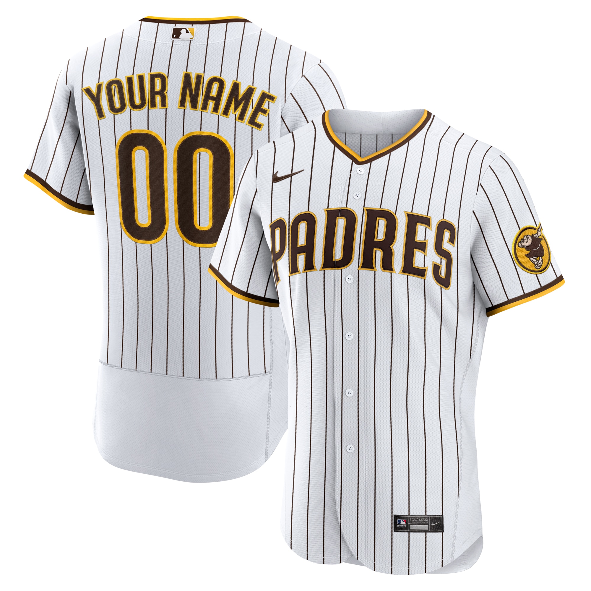 Padres White Pinstripe Jersey nike custom - Nike Padres White