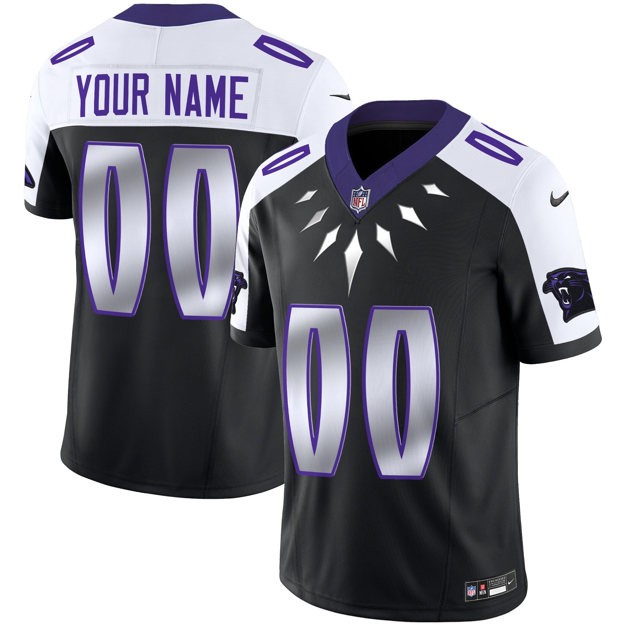 Panthers Alternate Black Jersey - Nike - Custom Name