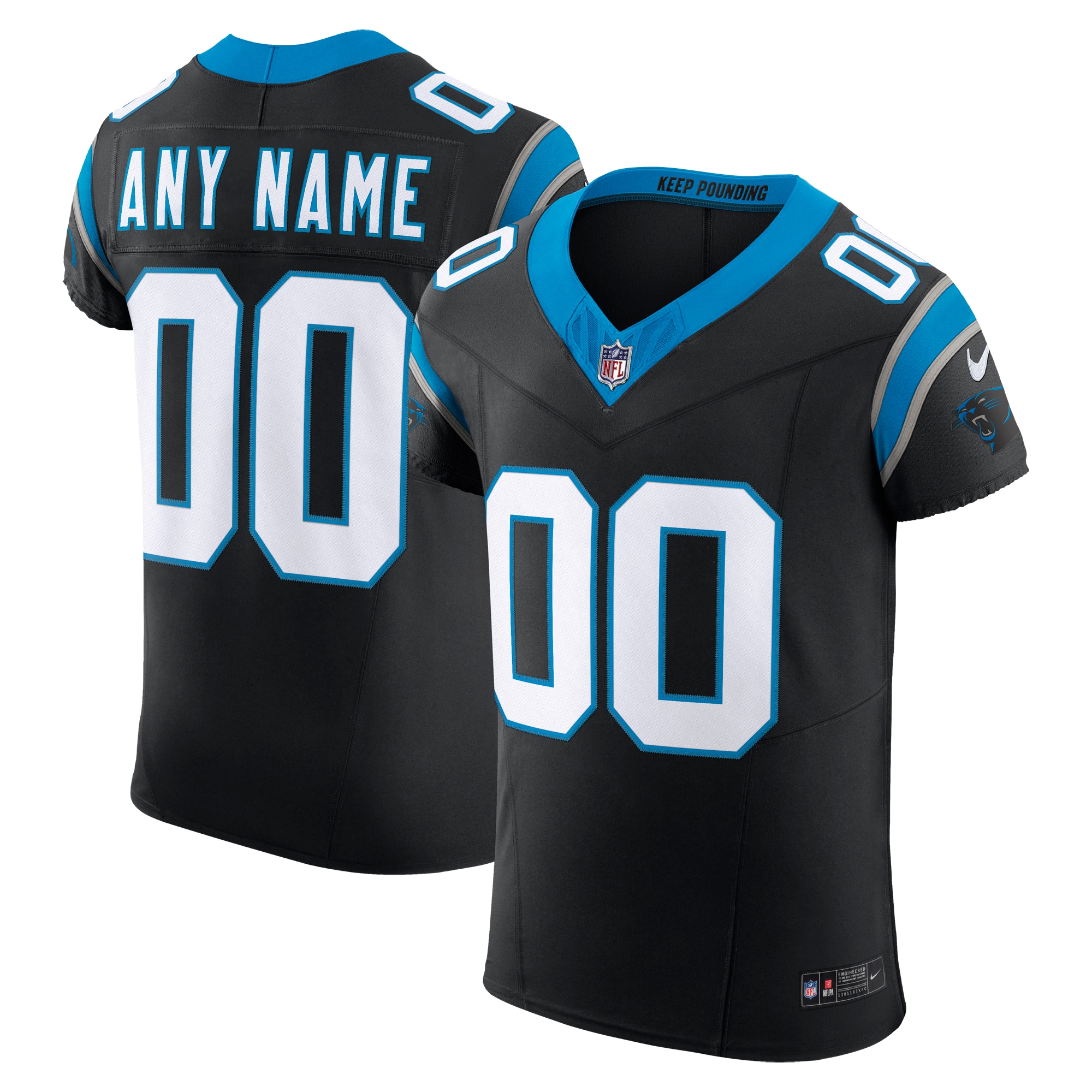 Panthers Black & Blue Custom Jersey - Nike - Personalized NFL