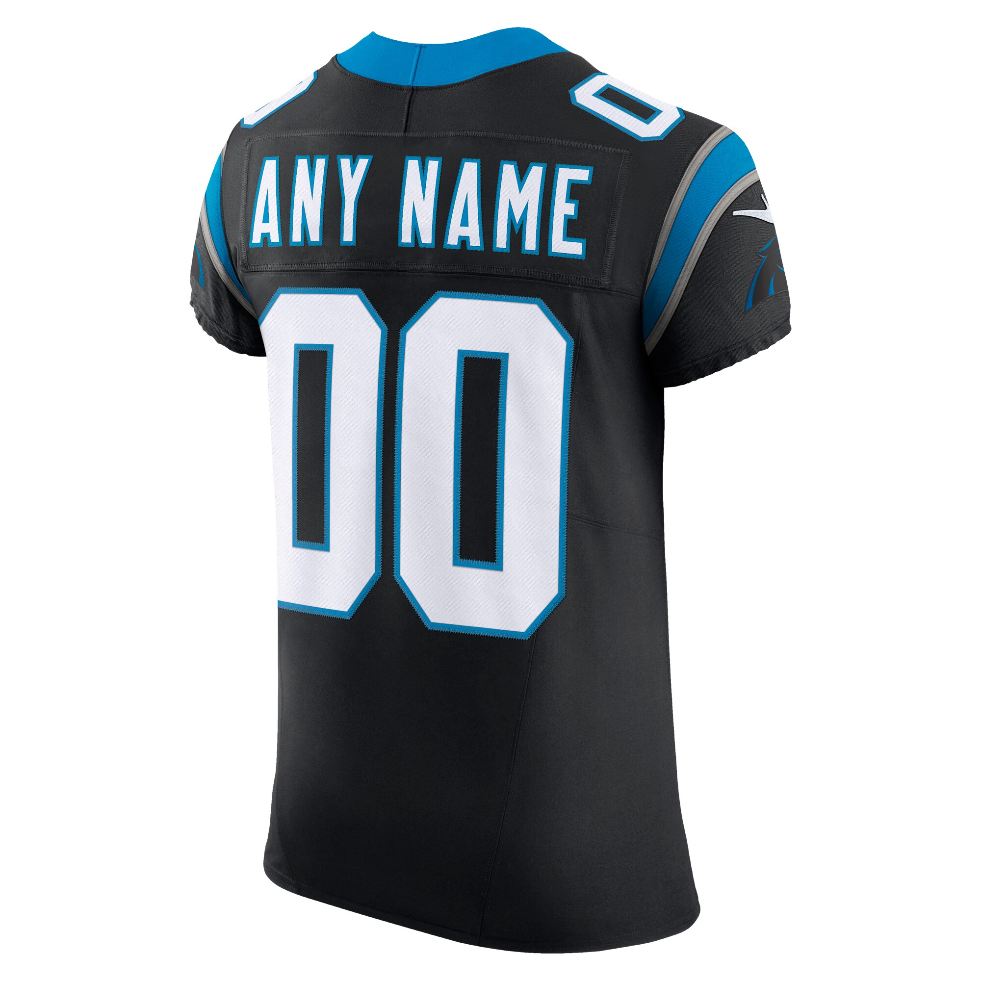 Alternative view of Panthers Black Custom Jersey nike design - Nike Panthers Black Custom