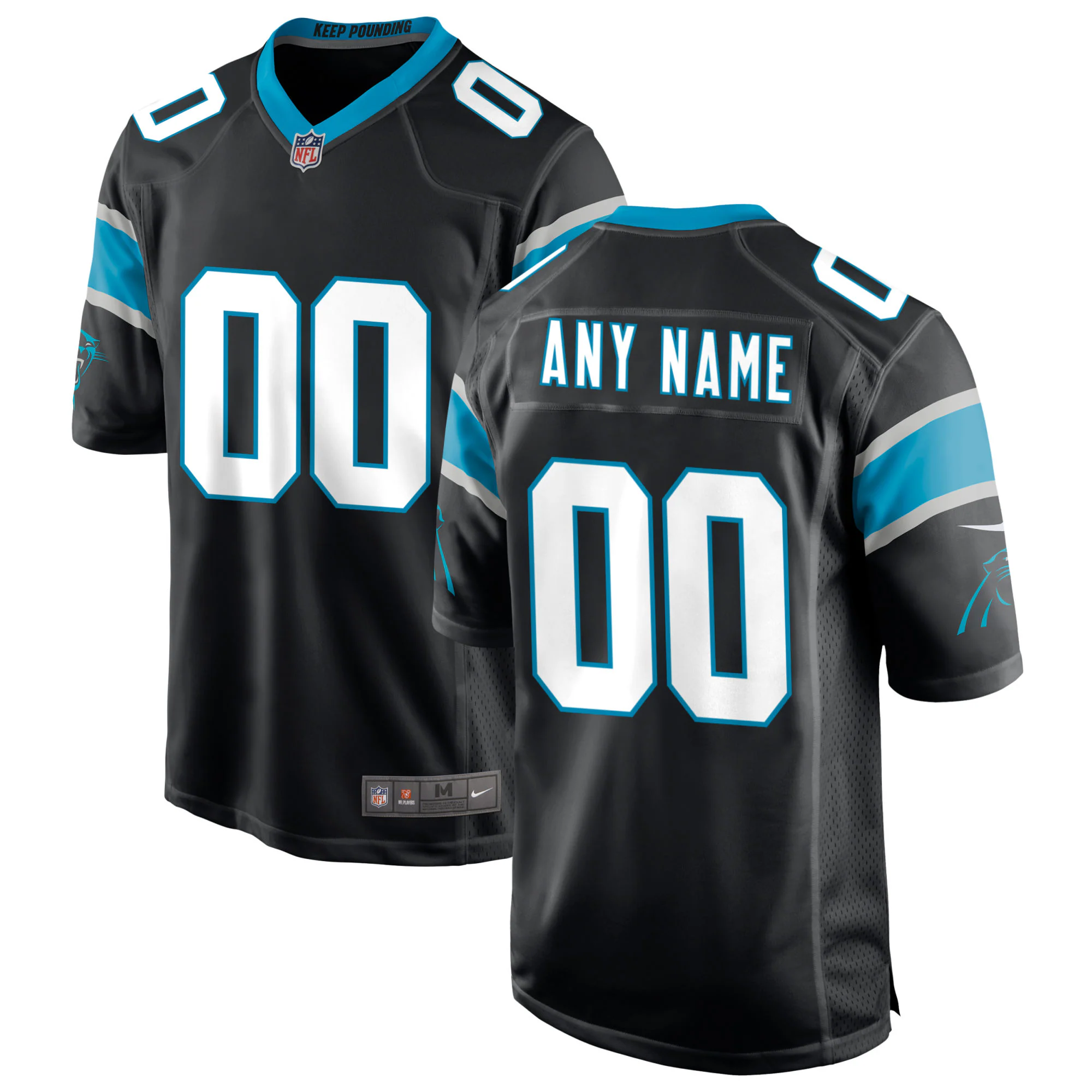 Alternative view of Panthers Black Custom Jersey nike - Nike Carolina Panthers Black