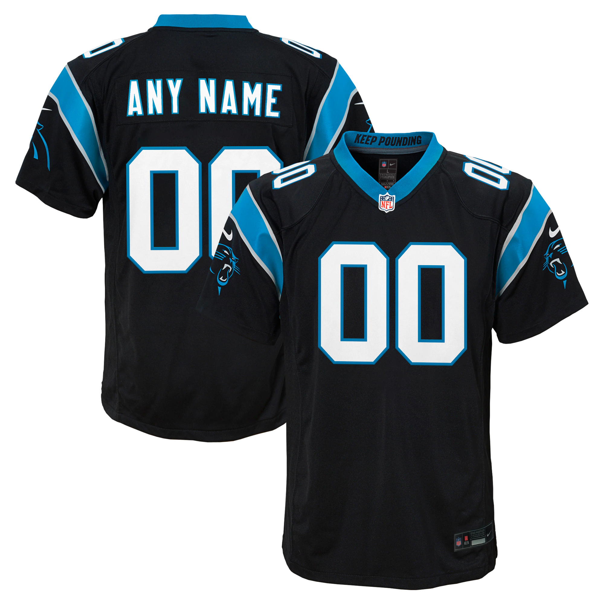 Panthers Black Custom Jersey nike - Nike Panthers Black Custom Jersey
