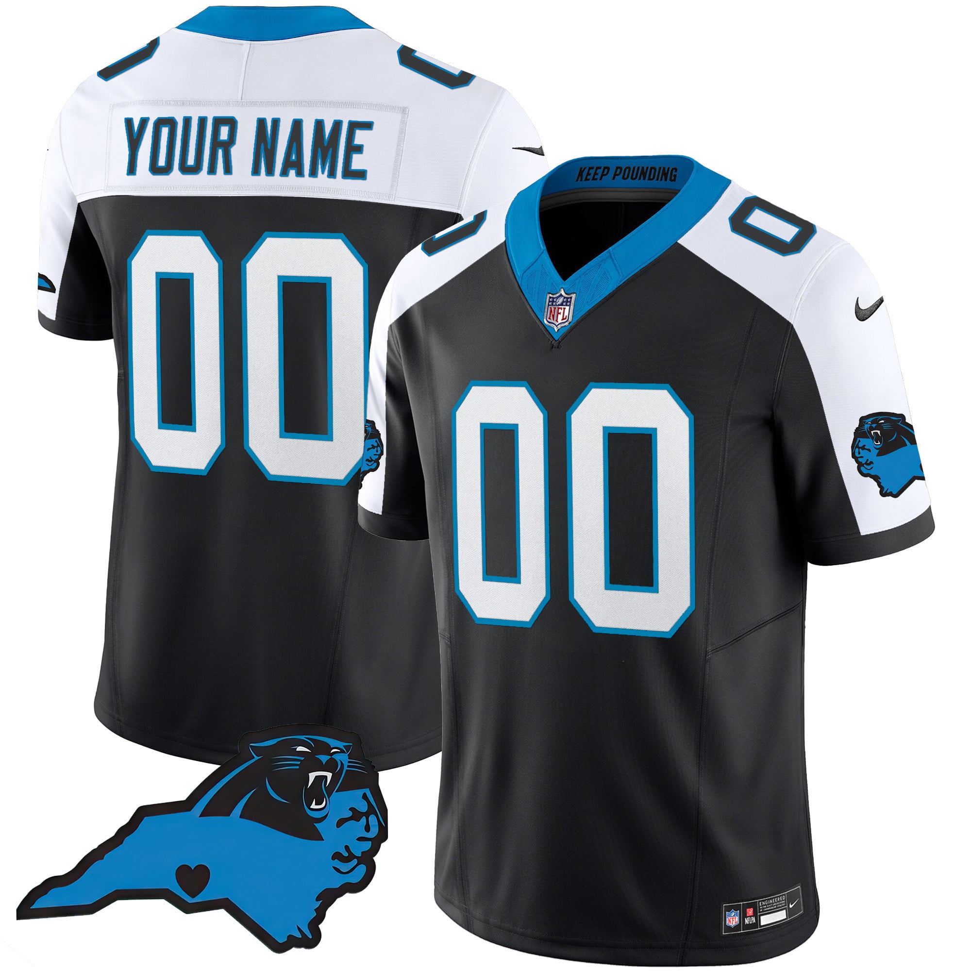 Panthers Black Custom Jersey - Nike Panthers Black Alternate Custom