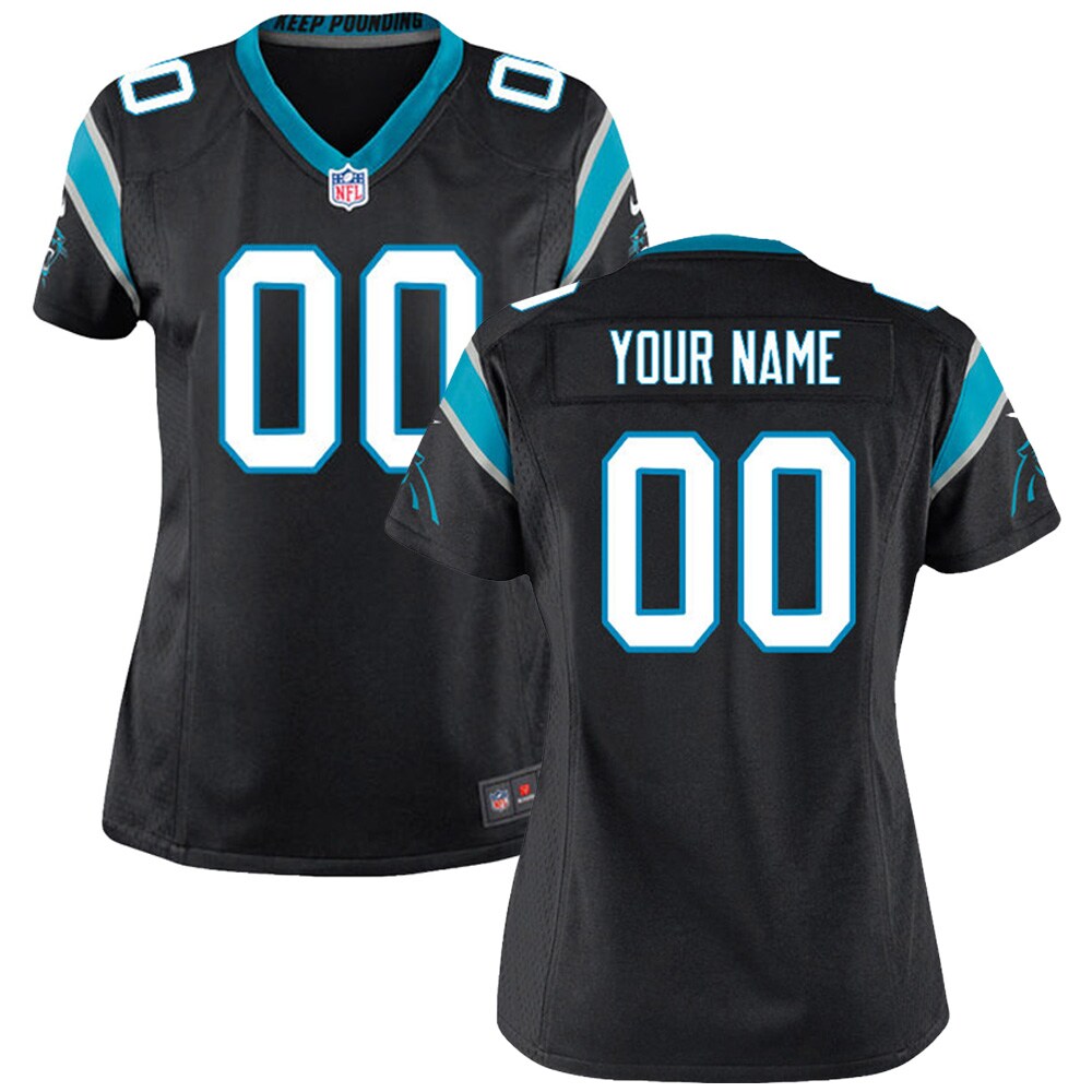 Panthers Black Custom Women’s Jersey - Nike - Personalize Now!