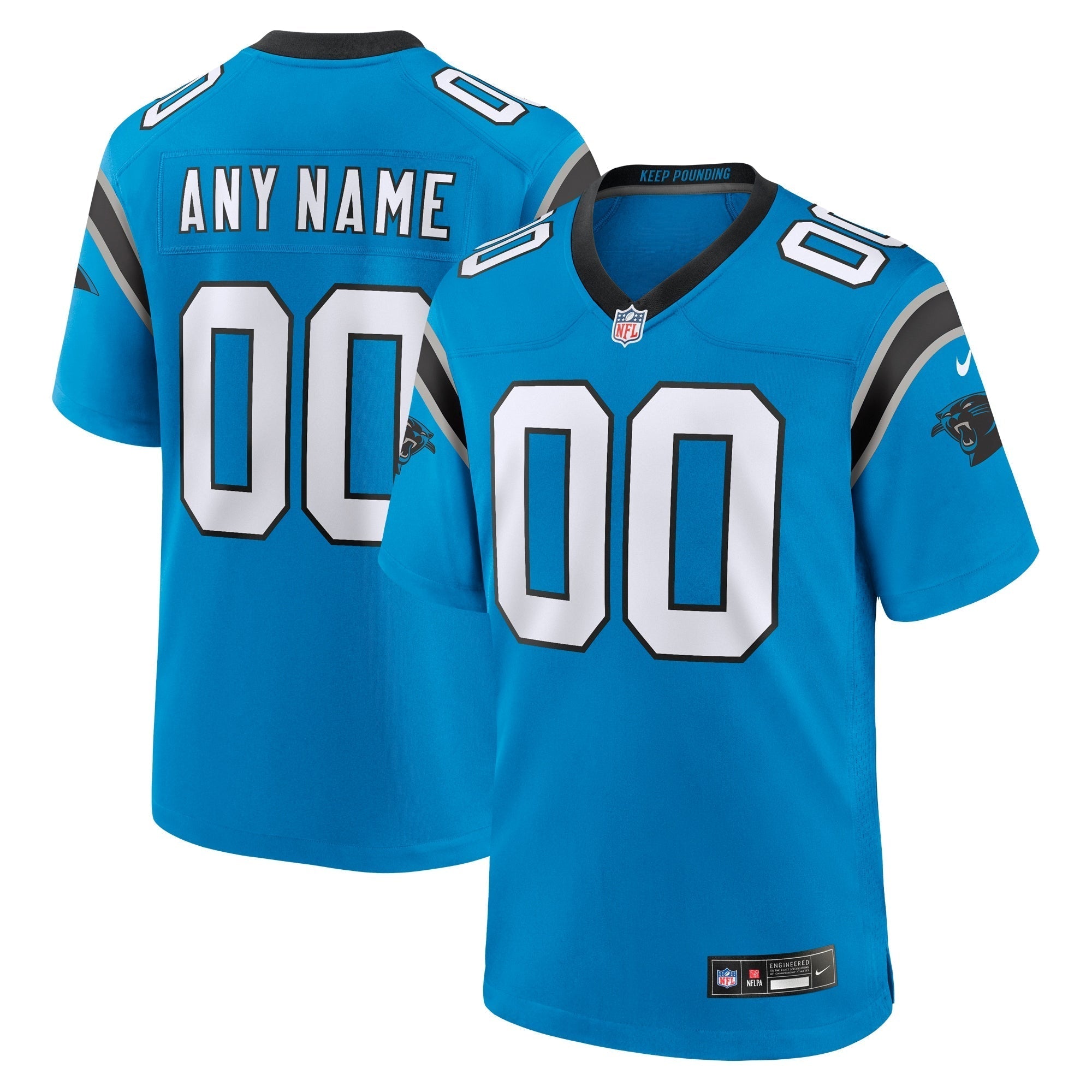 Panthers Custom Light Blue Jersey - Nike Carolina