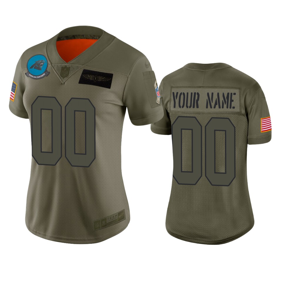 Panthers Olive Salute Custom Jersey - Nike Panthers Olive Salute to