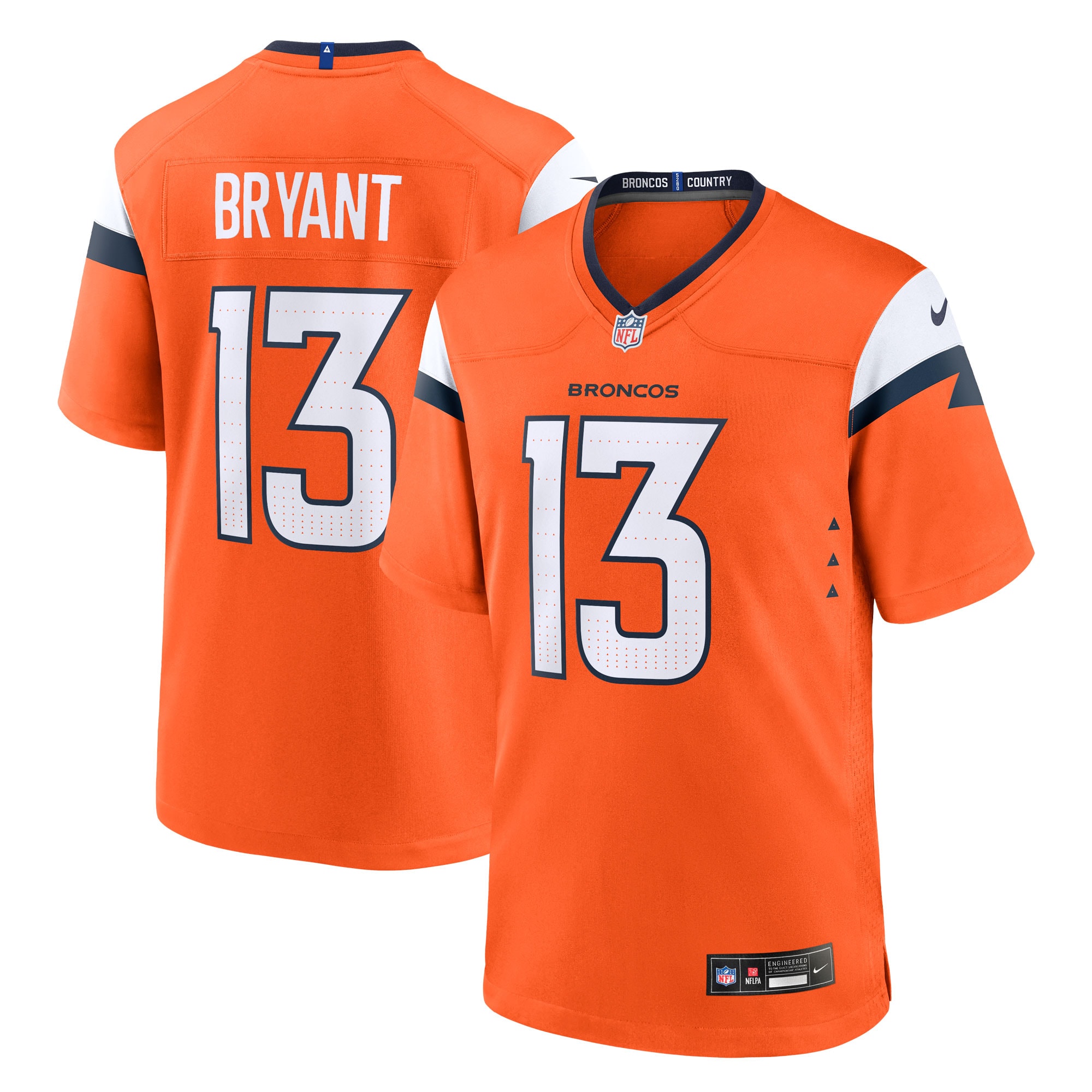 Pat Bryant Denver Broncos Team Game Jersey - Orange