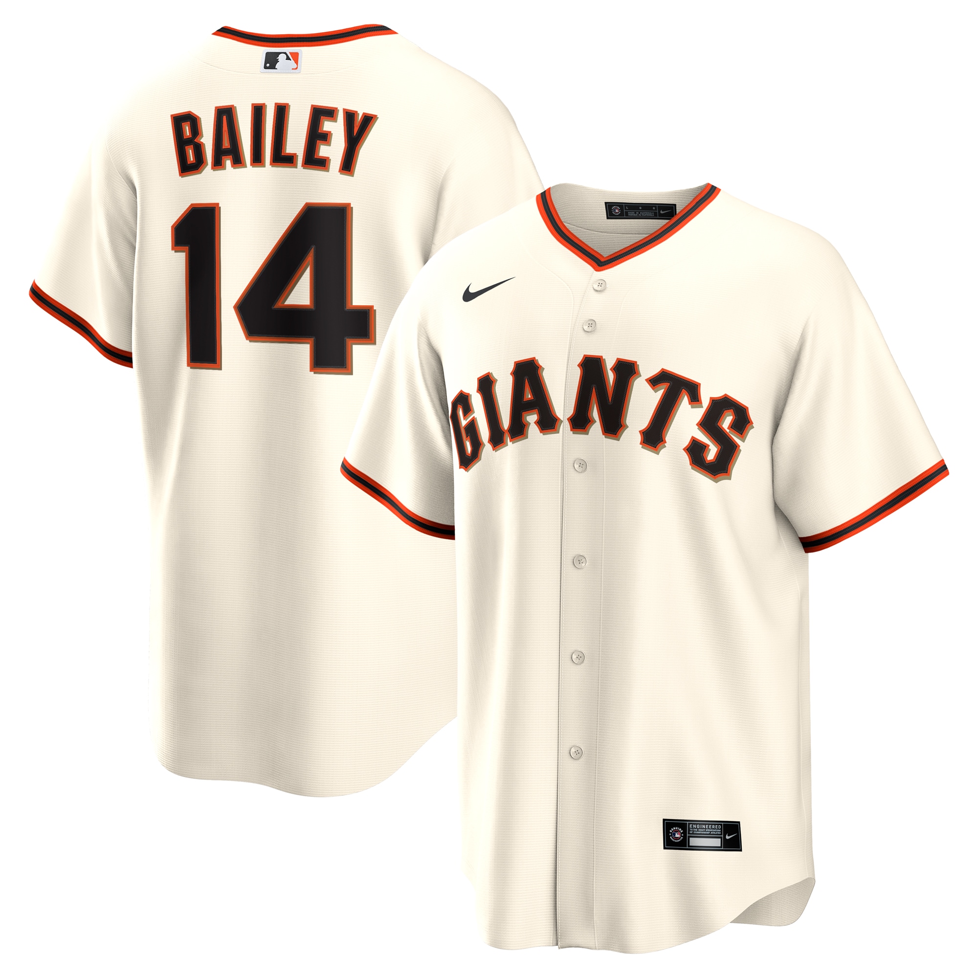 Patrick Bailey San Francisco Giants Home Jersey - Cream