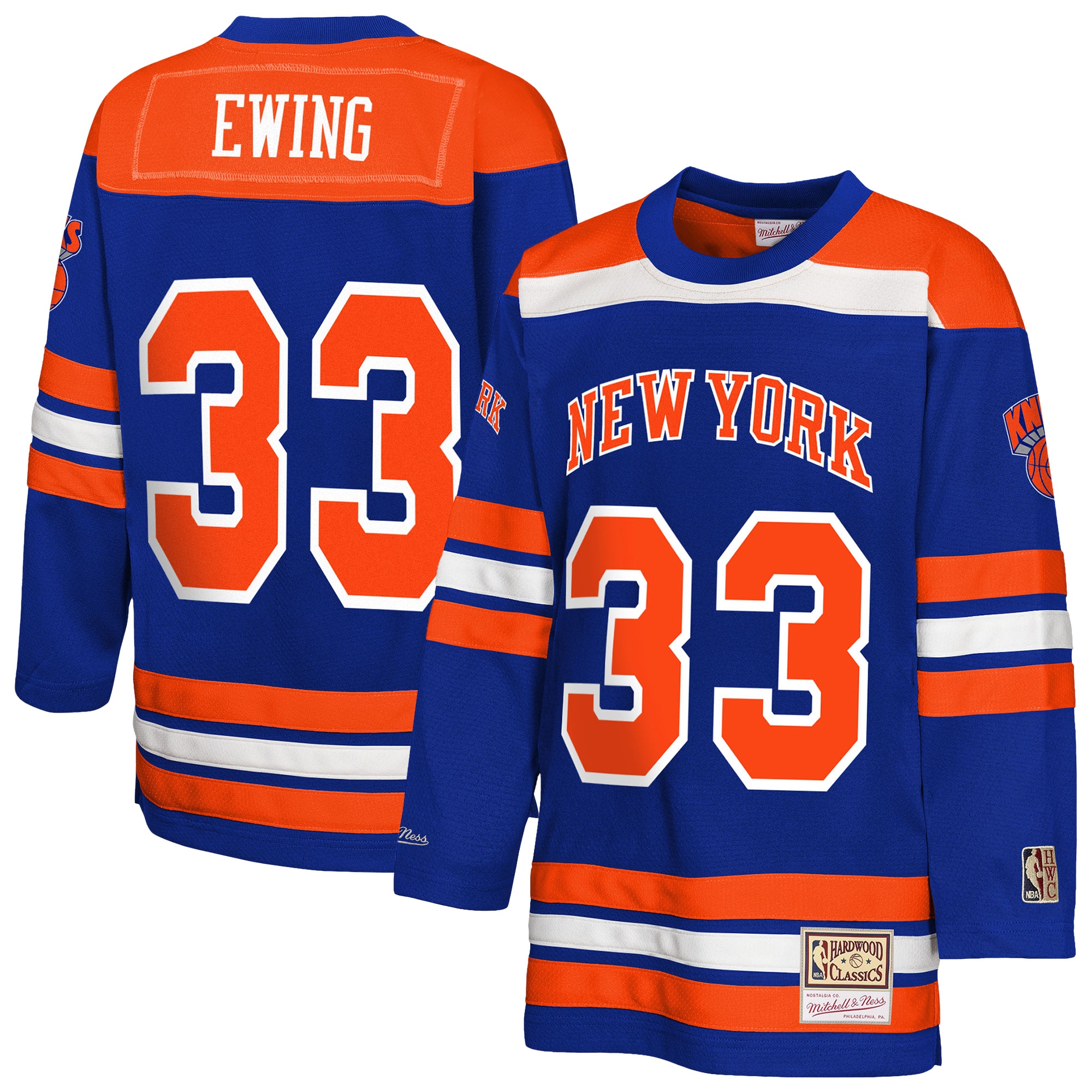 Patrick Ewing New York Knicks Youth Maxxed Out 2.0 Fashion Hockey Jersey - Blue