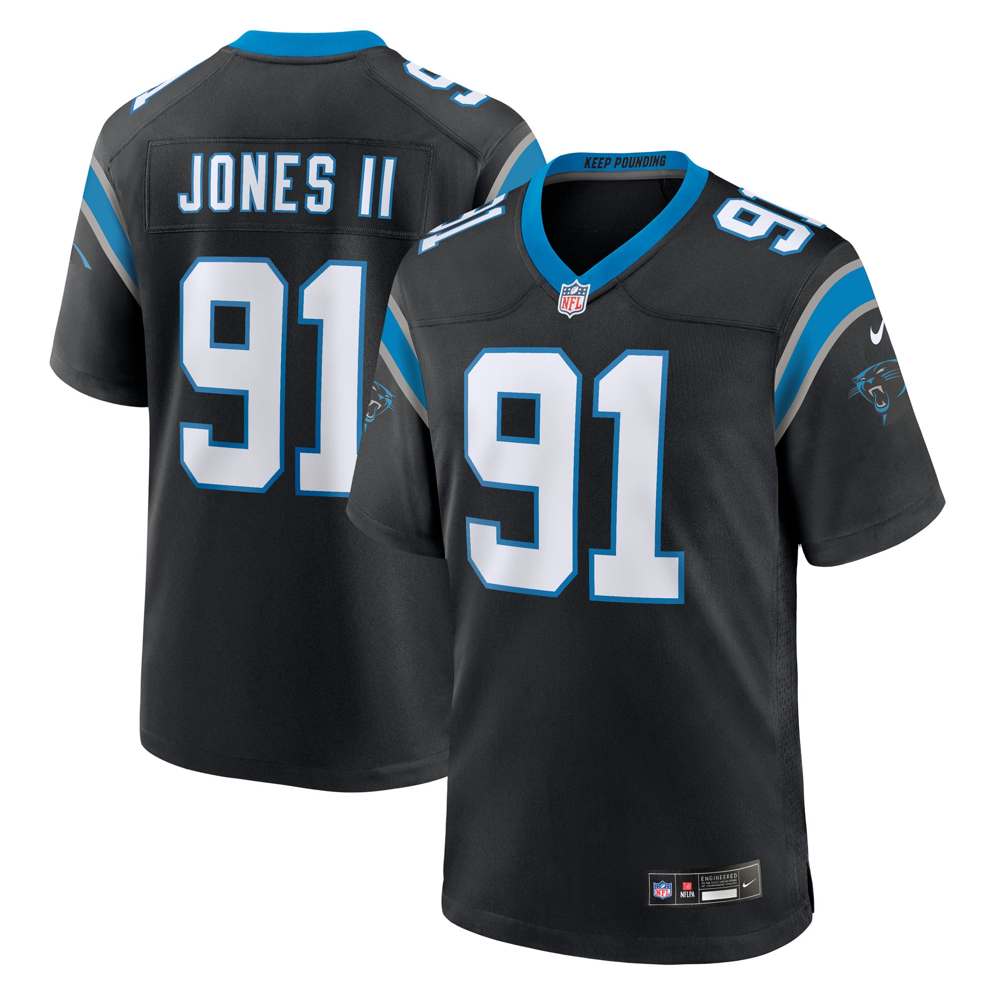Patrick Jones II Carolina Panthers Team Game Jersey - Black