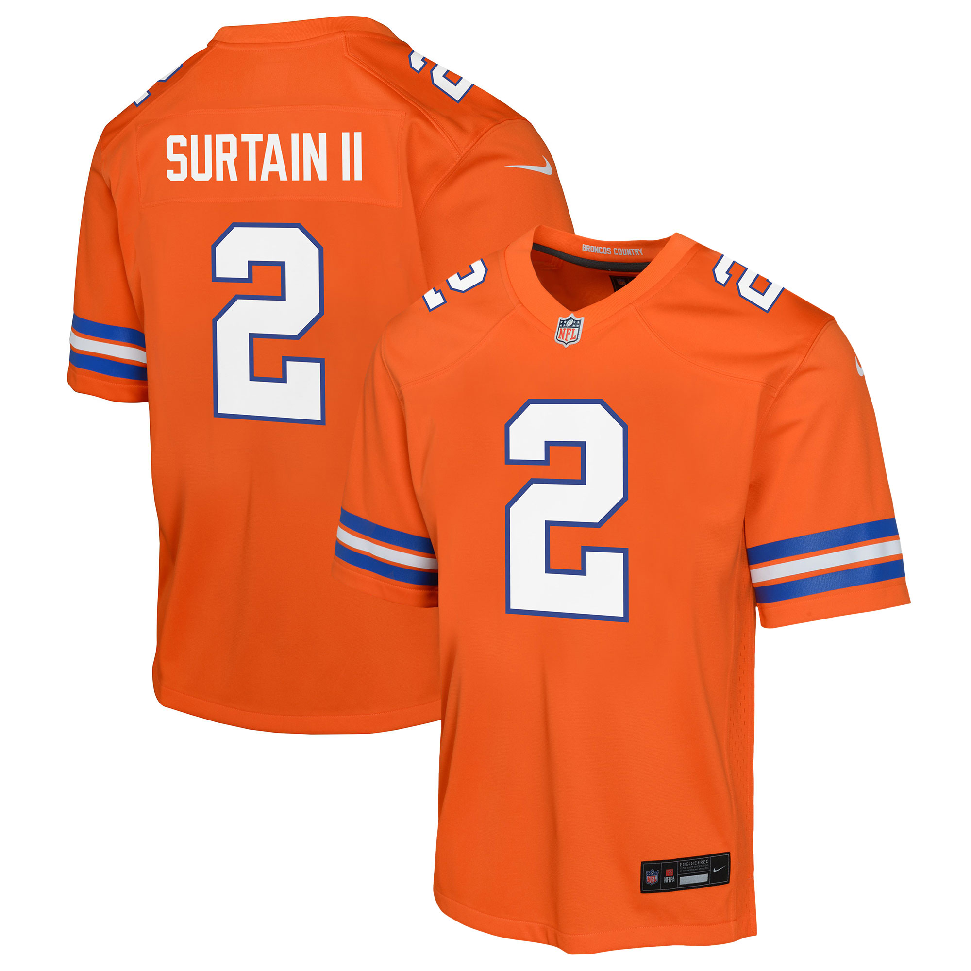 Patrick Surtain II Denver Broncos Youth Game Jersey - Orange