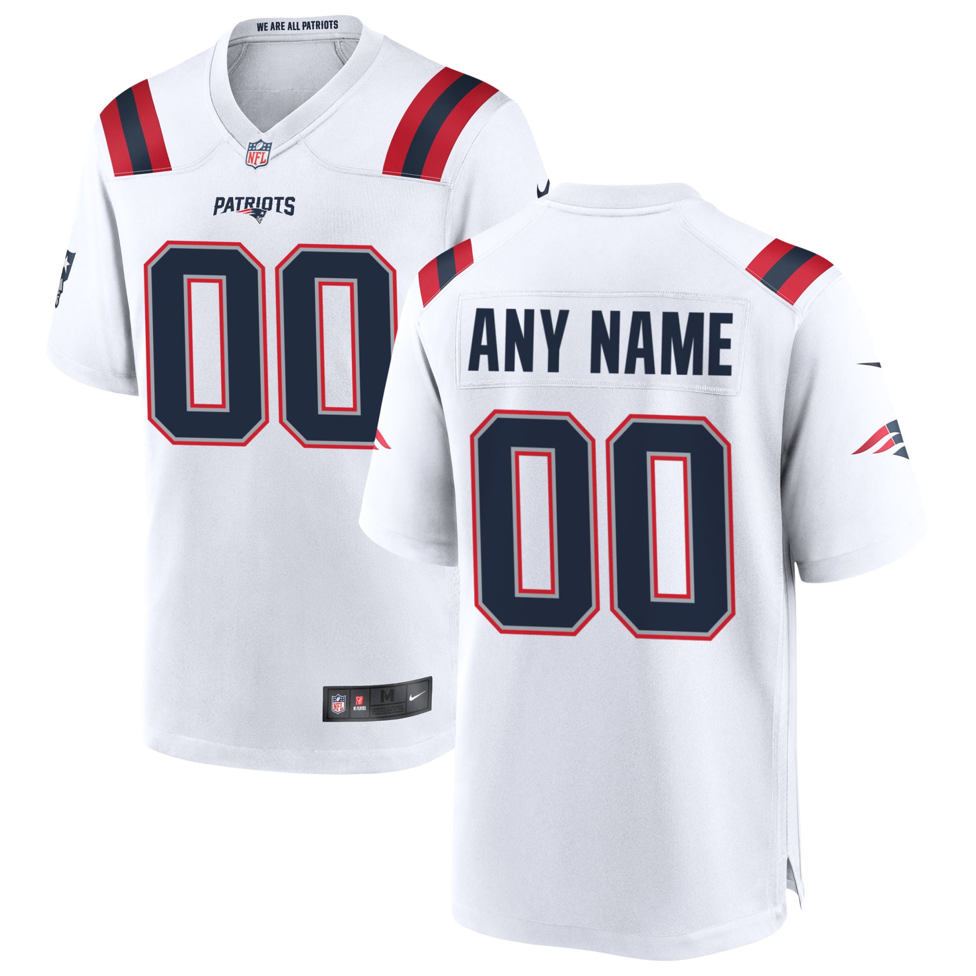 Patriots White Custom Jersey - Nike - Personalized NFL Style