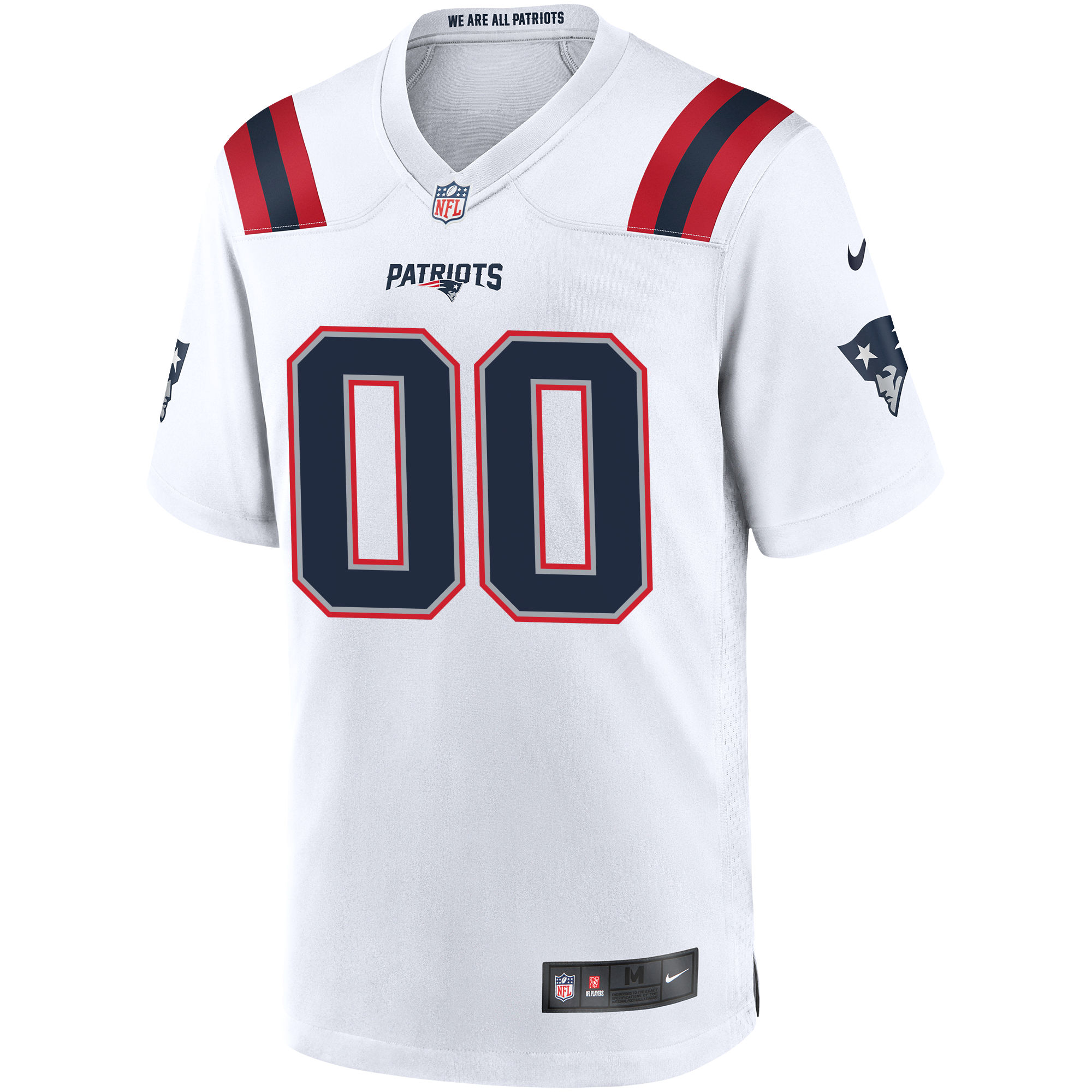 Alternative view of Patriots White Custom Jersey - Nike - Personalized NFL Style