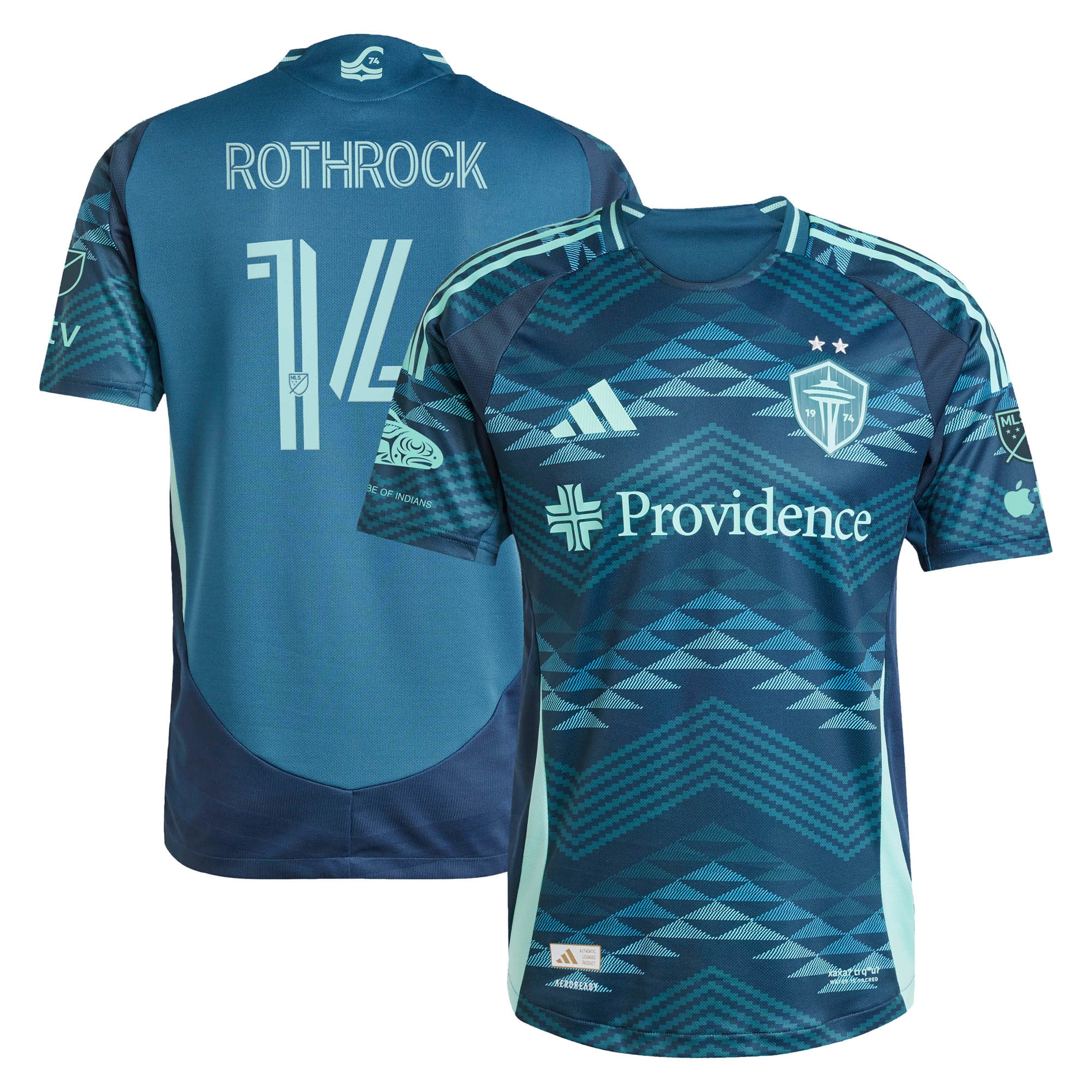 Paul Rothrock Seattle Sounders FC 2025 The Salish Sea Kit On-Field Jersey - Blue