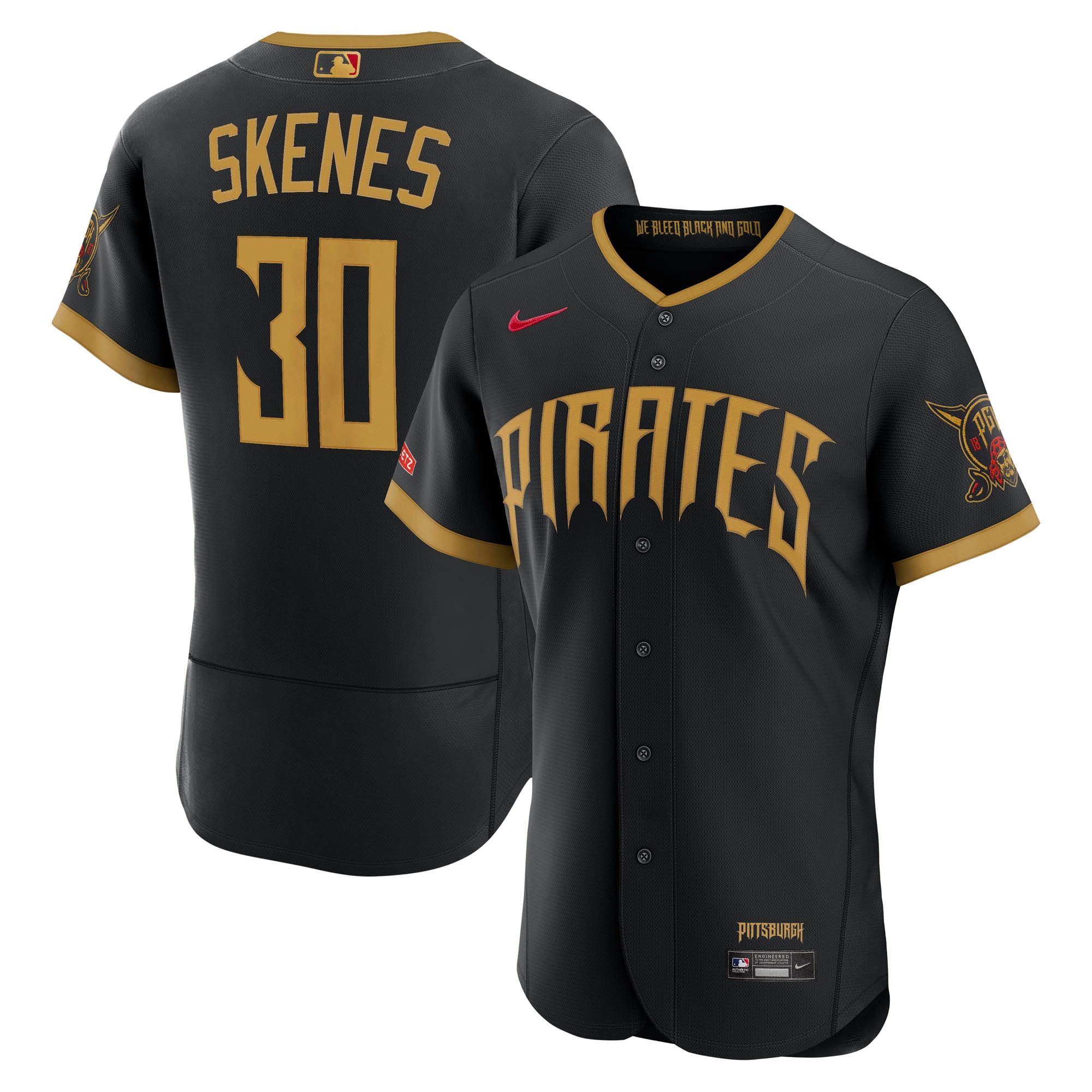 Paul Skenes Pittsburgh Pirates 2026 City Connect Sponsor Patch Jersey - Black