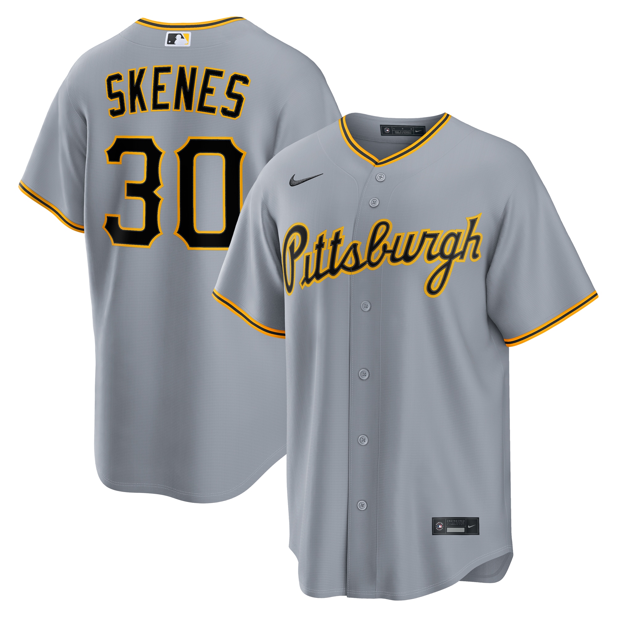 Paul Skenes Pittsburgh Pirates Road Jersey - Gray