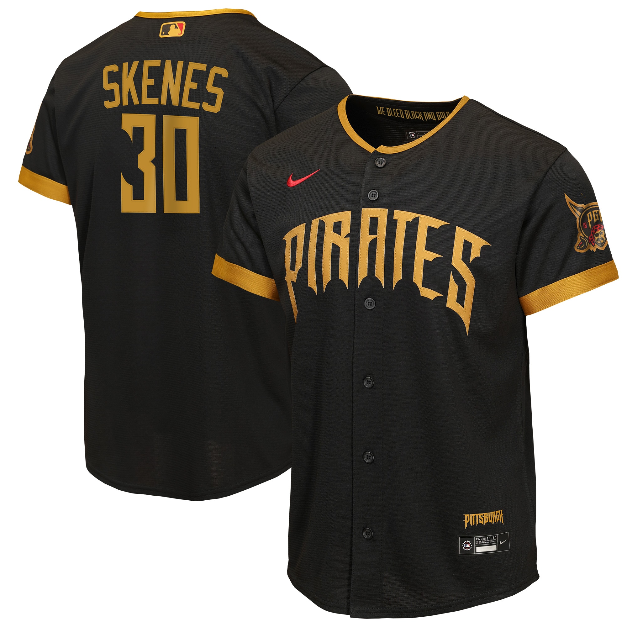 Paul Skenes Pittsburgh Pirates Youth 2026 City Connect Stadium Jersey - Black
