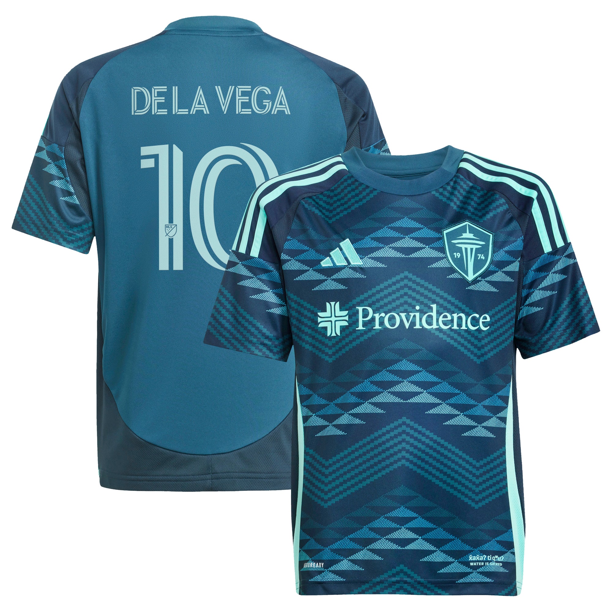 Pedro de la Vega Seattle Sounders FC Youth 2025 The Salish Sea Kit Player Jersey - Blue