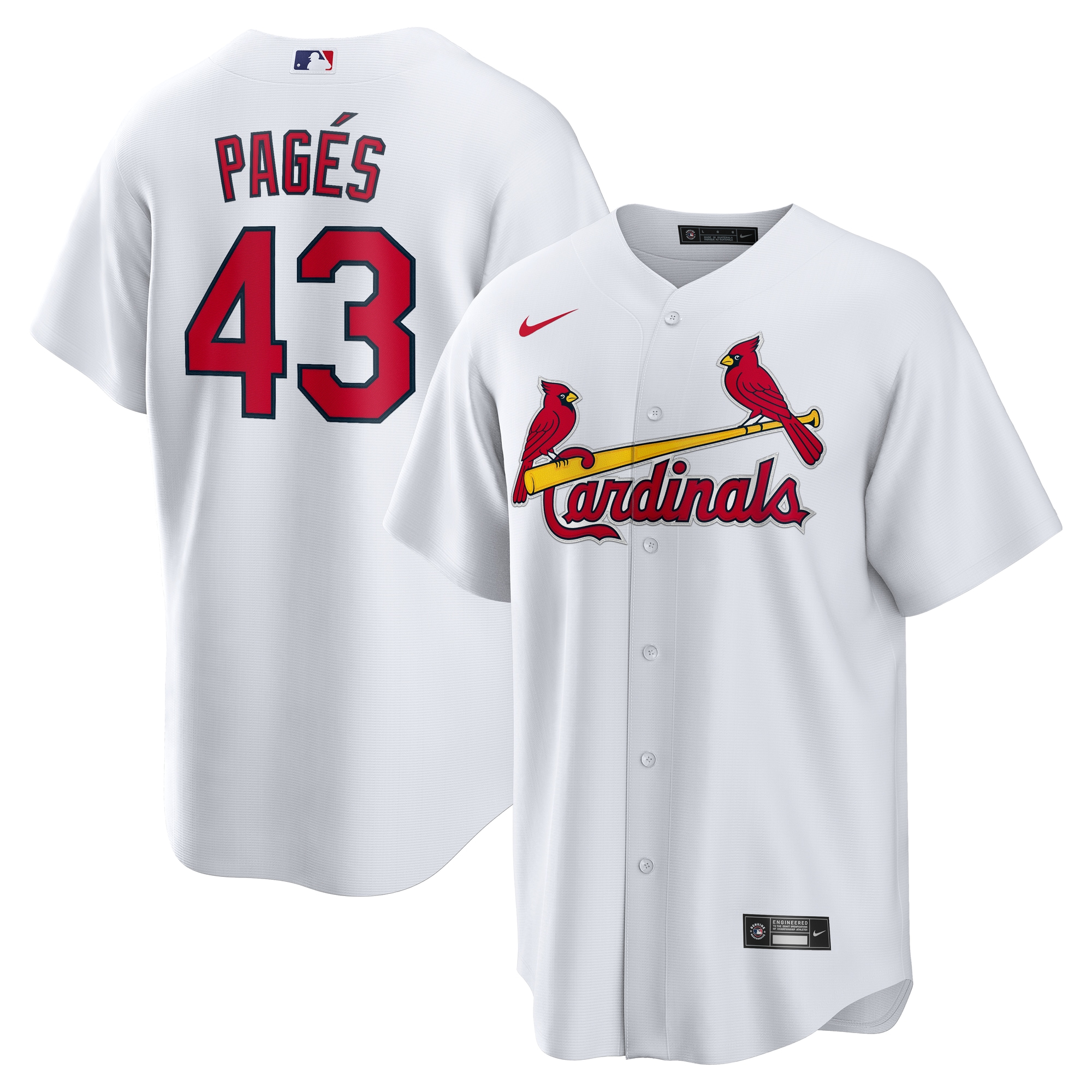 Pedro Pagés St. Louis Cardinals Home Jersey - White