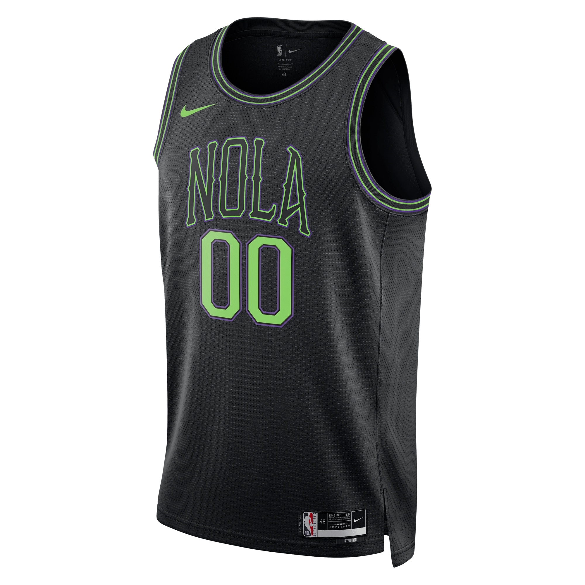Alternative view of Pelicans Black Custom Jersey - Nike - NOLA City Edition