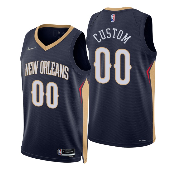 Pelicans Navy Custom Jersey nike icon - Nike Pelicans Navy Custom