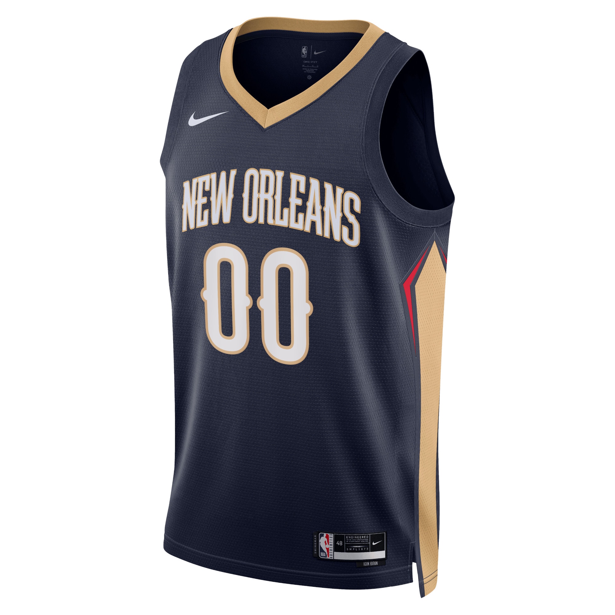 Alternative view of Pelicans Navy Jersey Custom - Nike Pelicans Navy Jersey - Icon Edition
