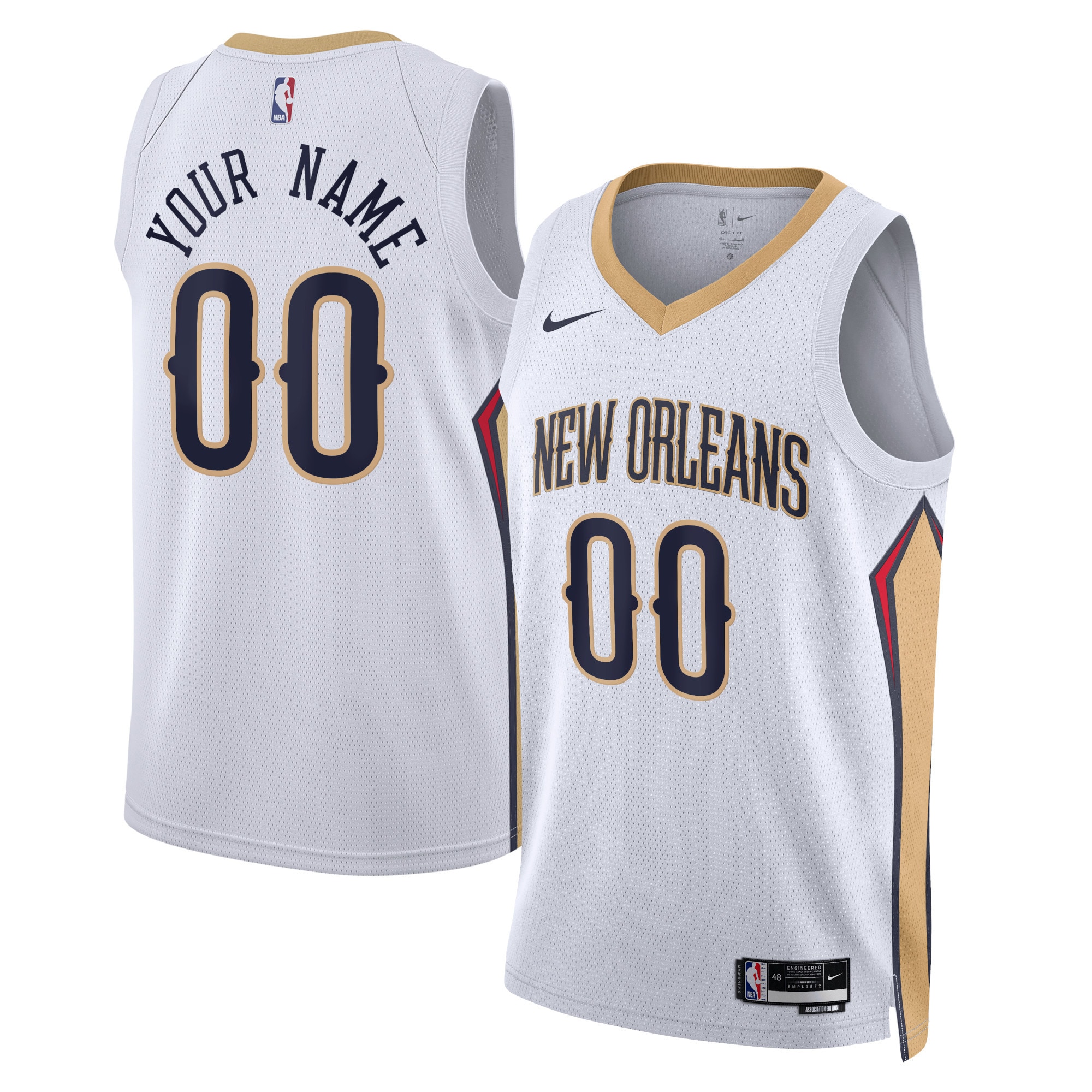 Pelicans White Association Jersey - Nike - Custom Name/Number