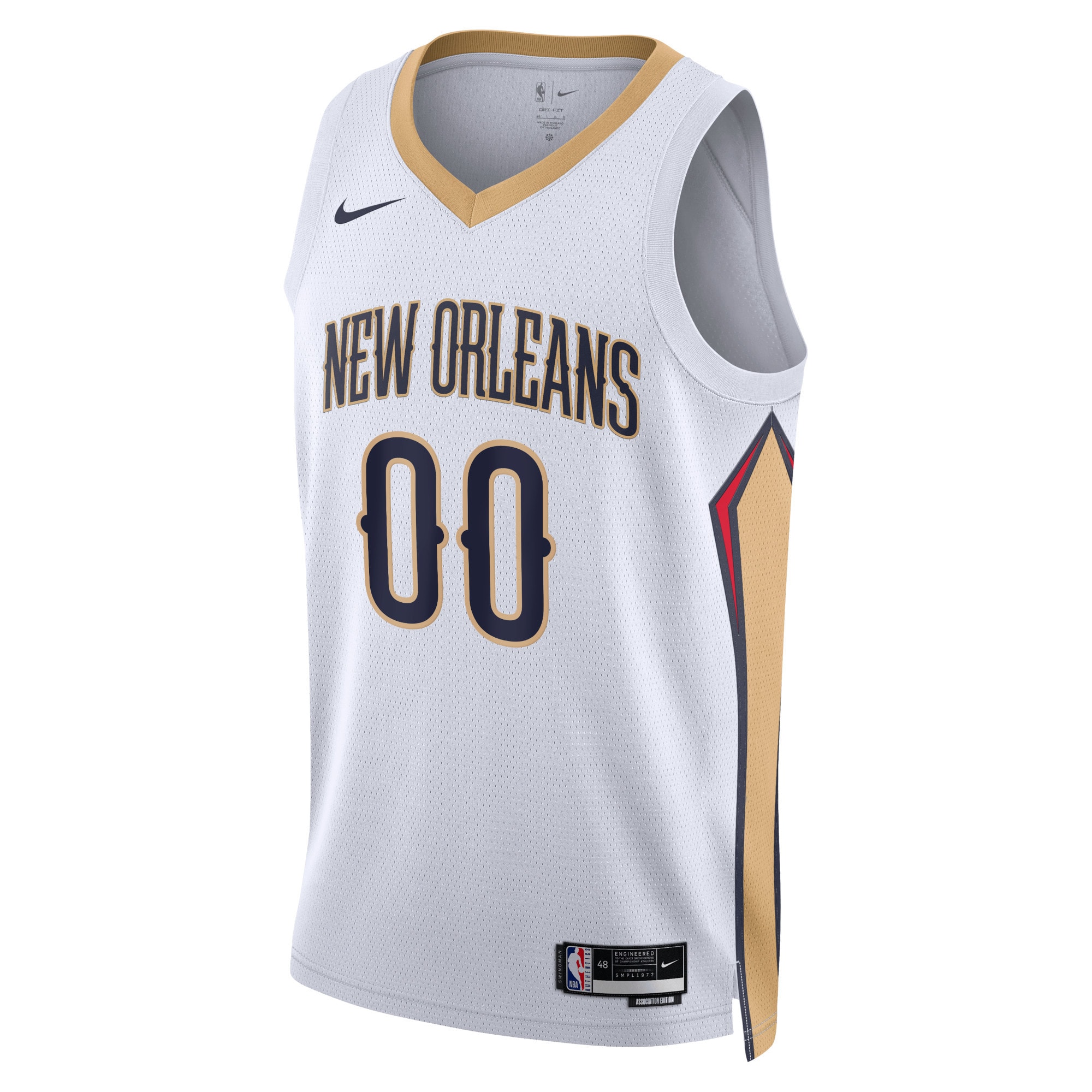 Alternative view of Pelicans White Association Jersey - Nike - Custom Name/Number