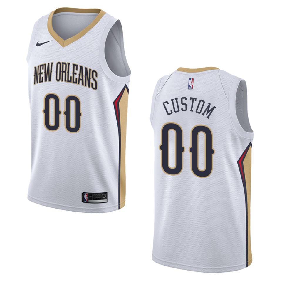 Pelicans White Custom Jersey nike association - Nike Pelicans White