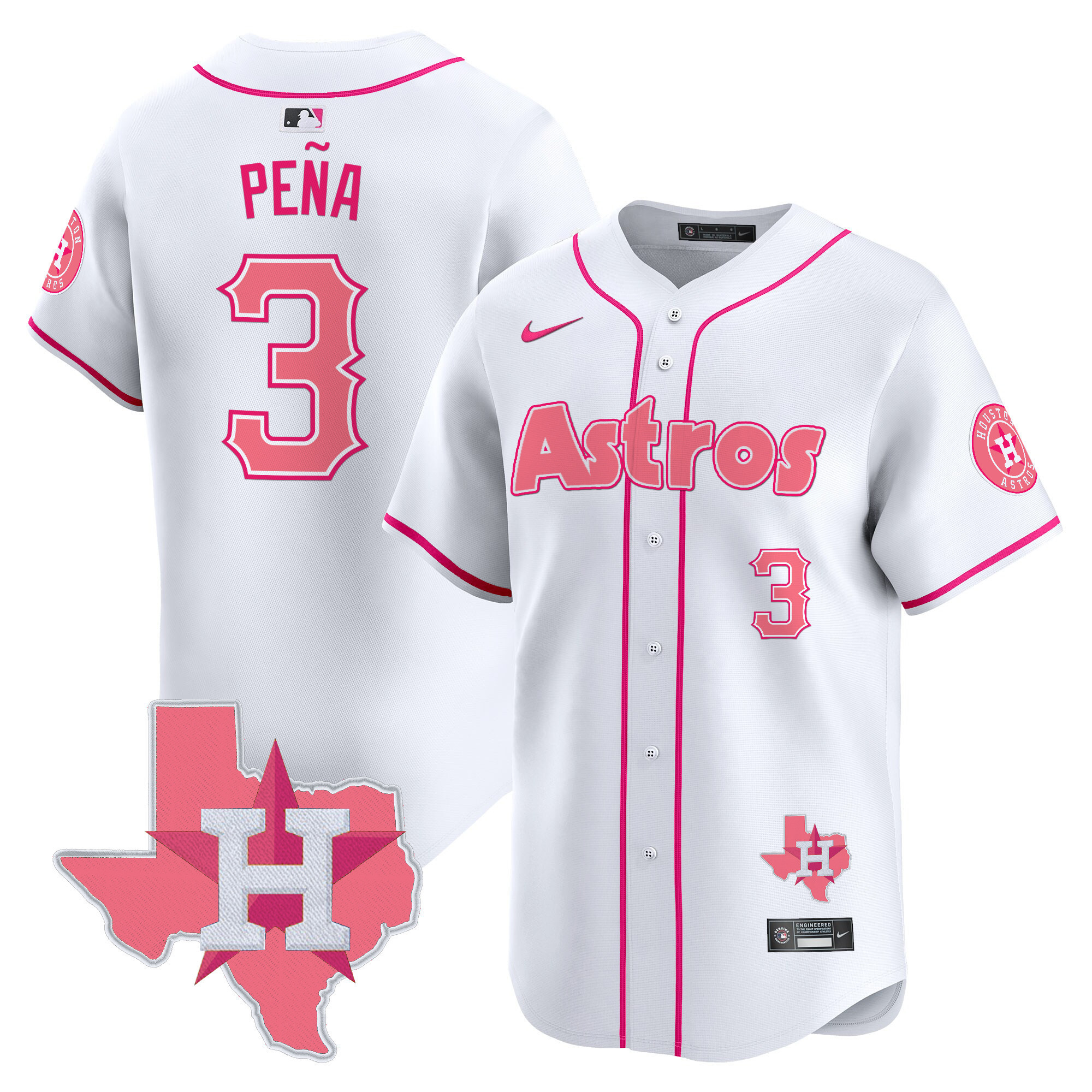 Pena Astros Pink Jersey - Nike - Limited Edition Baseball