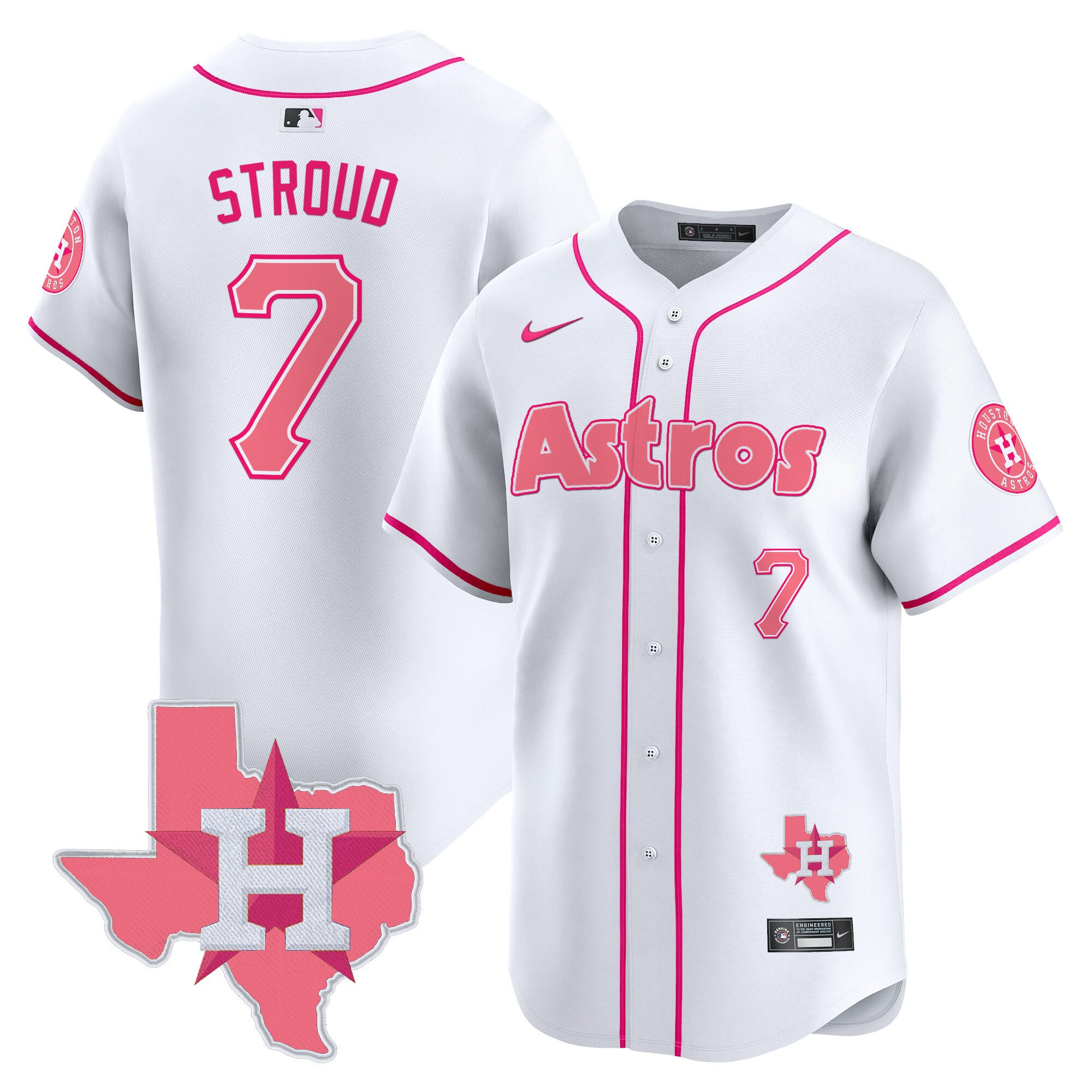 Alternative view of Pena Astros Pink Jersey - Nike - Limited Edition Baseball