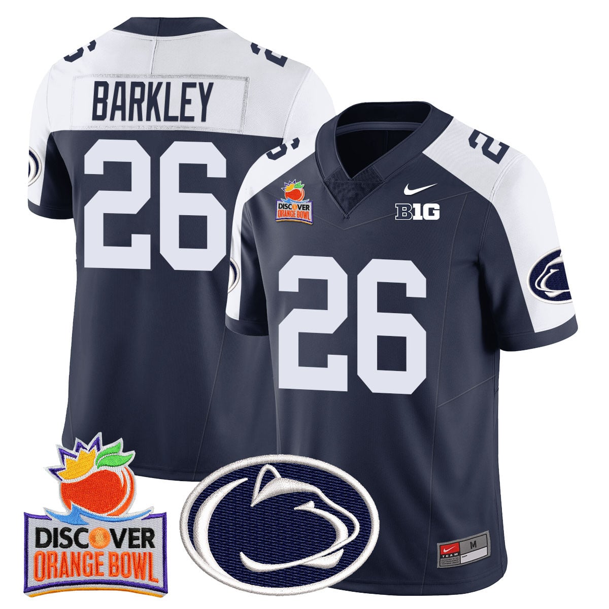 Alternative view of Penn State #15 Jersey - Nike - Navy Orange Bowl Edition