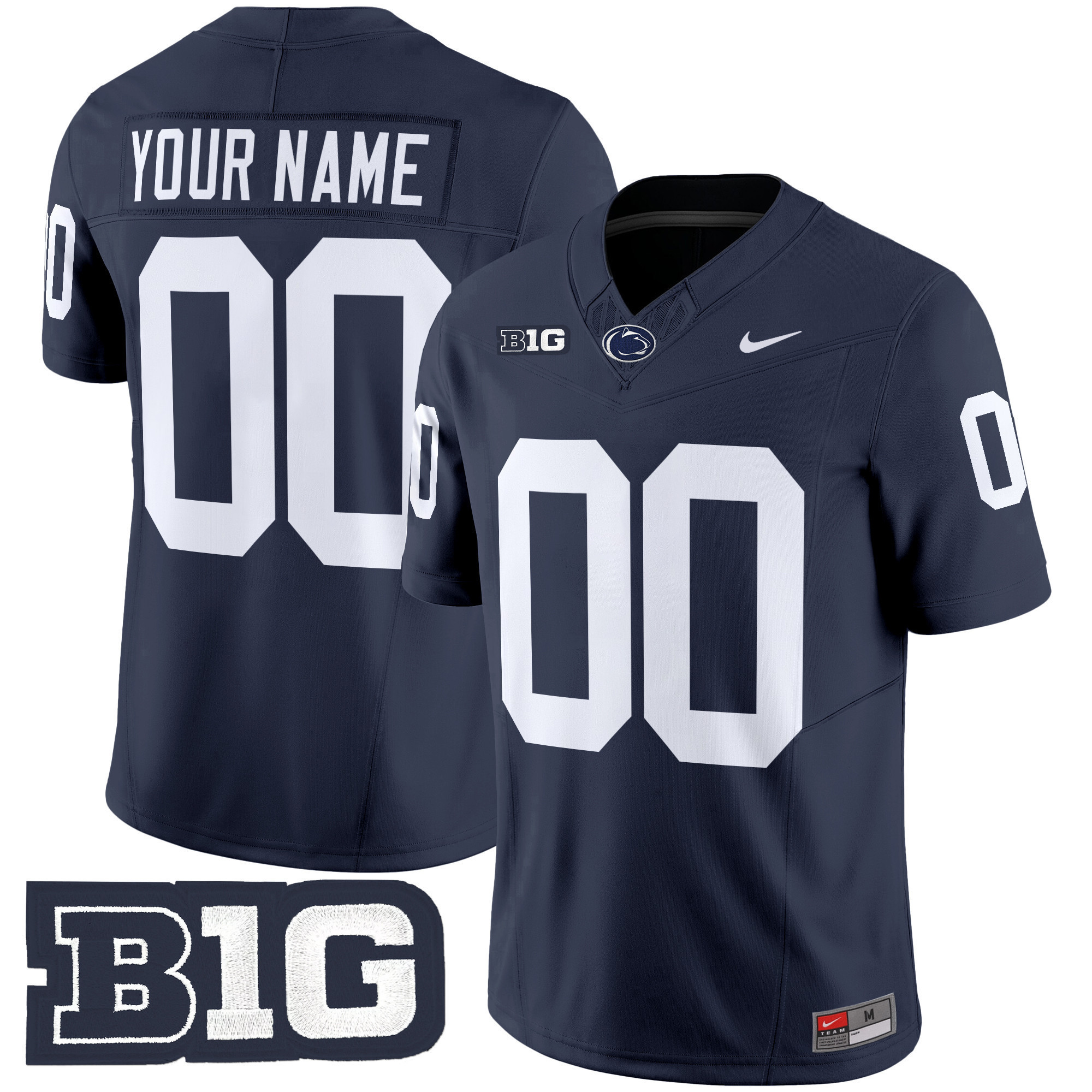 Alternative view of Penn State Custom Jersey - Nike Penn State Nittany Lions Custom Navy