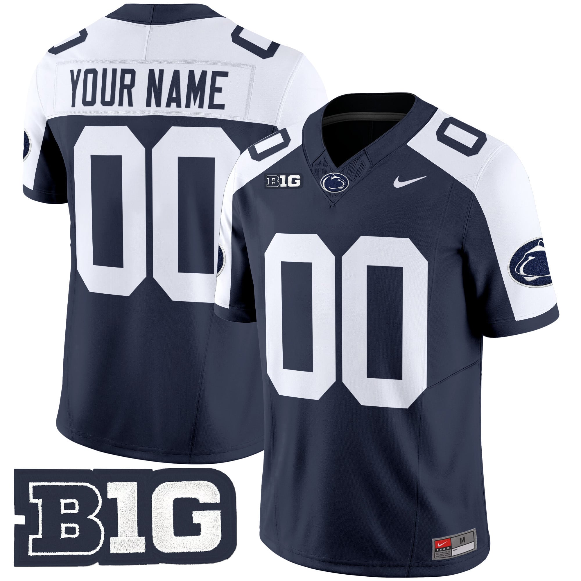 Penn State Custom Jersey - Nike Penn State Nittany Lions Custom Navy