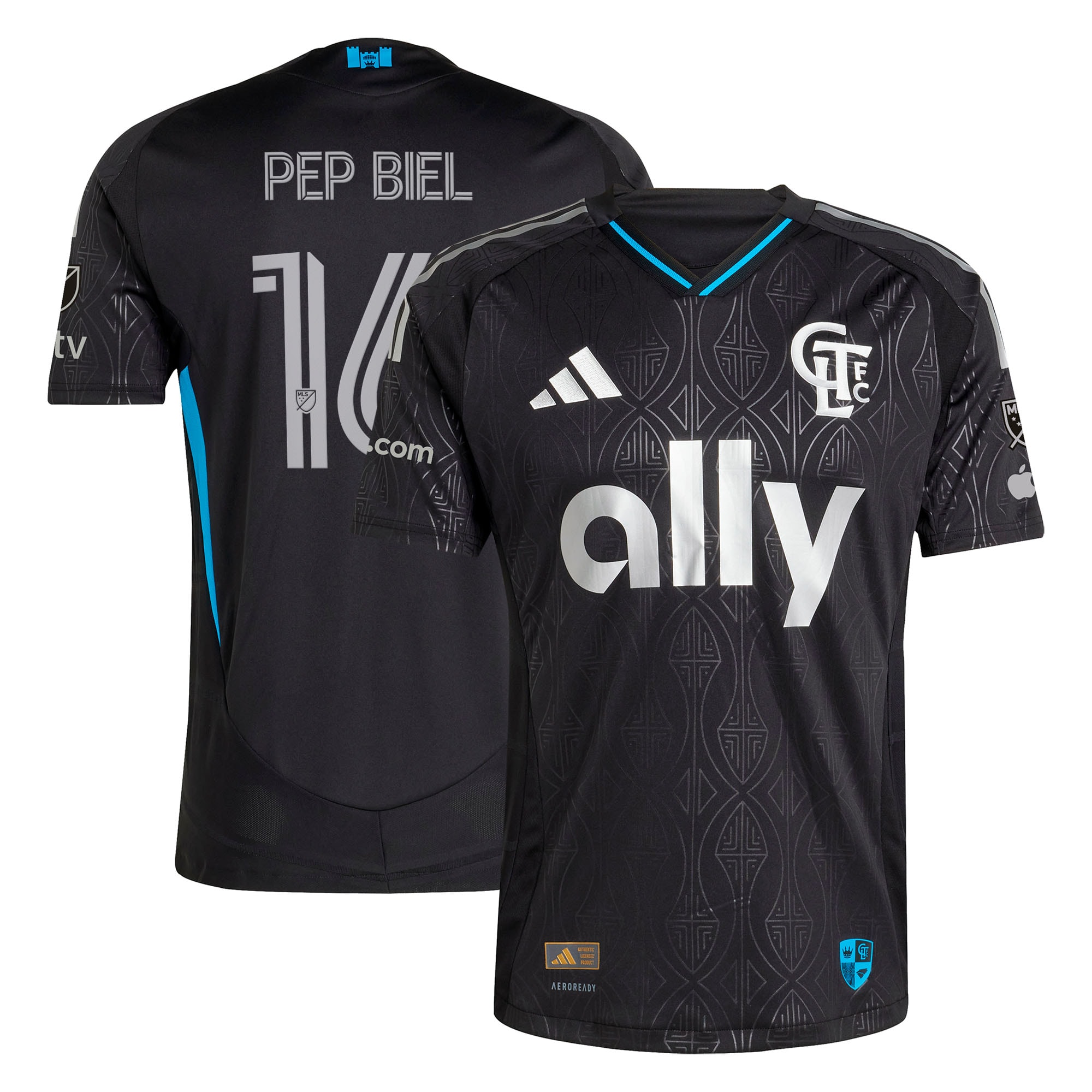 Pep Biel Charlotte FC 2025 Fortress Kit On-Field Jersey – Black