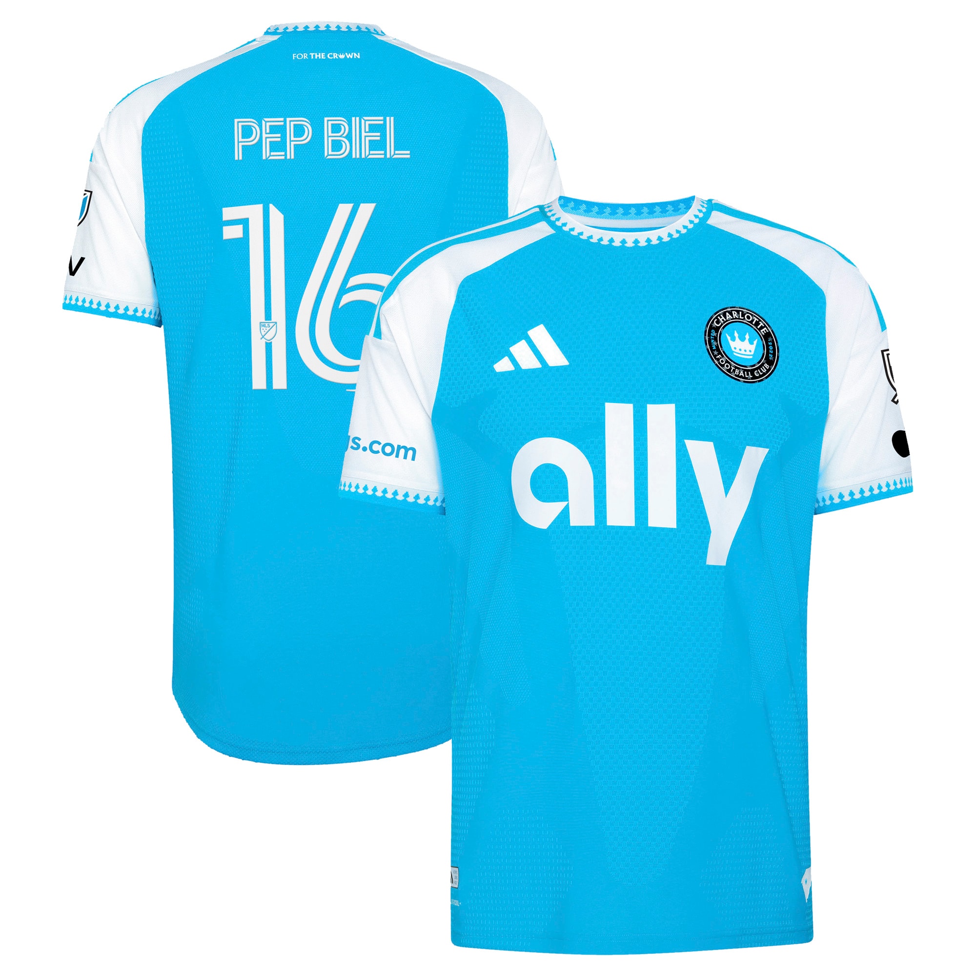 Pep Biel Charlotte FC 2026 Carolina Kit: Crowns Up On-Field Patch Jersey - Blue