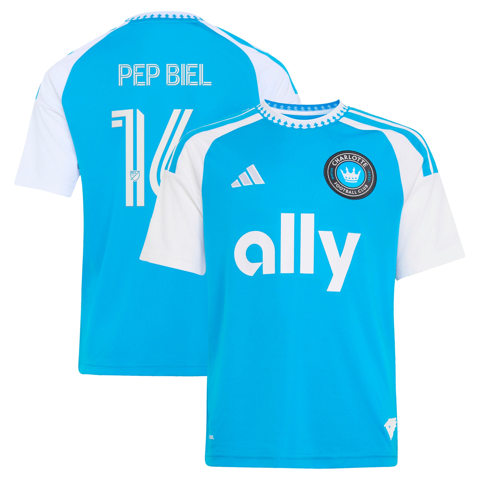 Pep Biel Charlotte FC Youth 2026 Carolina Kit: Crowns Up Jersey - Blue