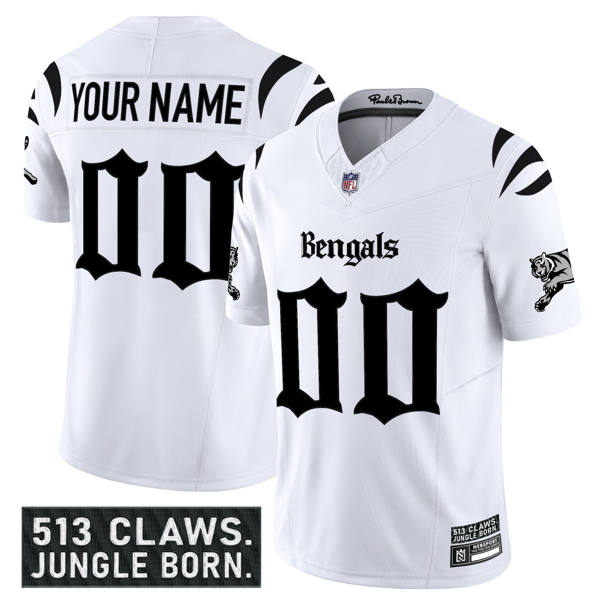 Alternative view of personalize Bengals Black Custom Jersey - Bengals Black Custom Jersey