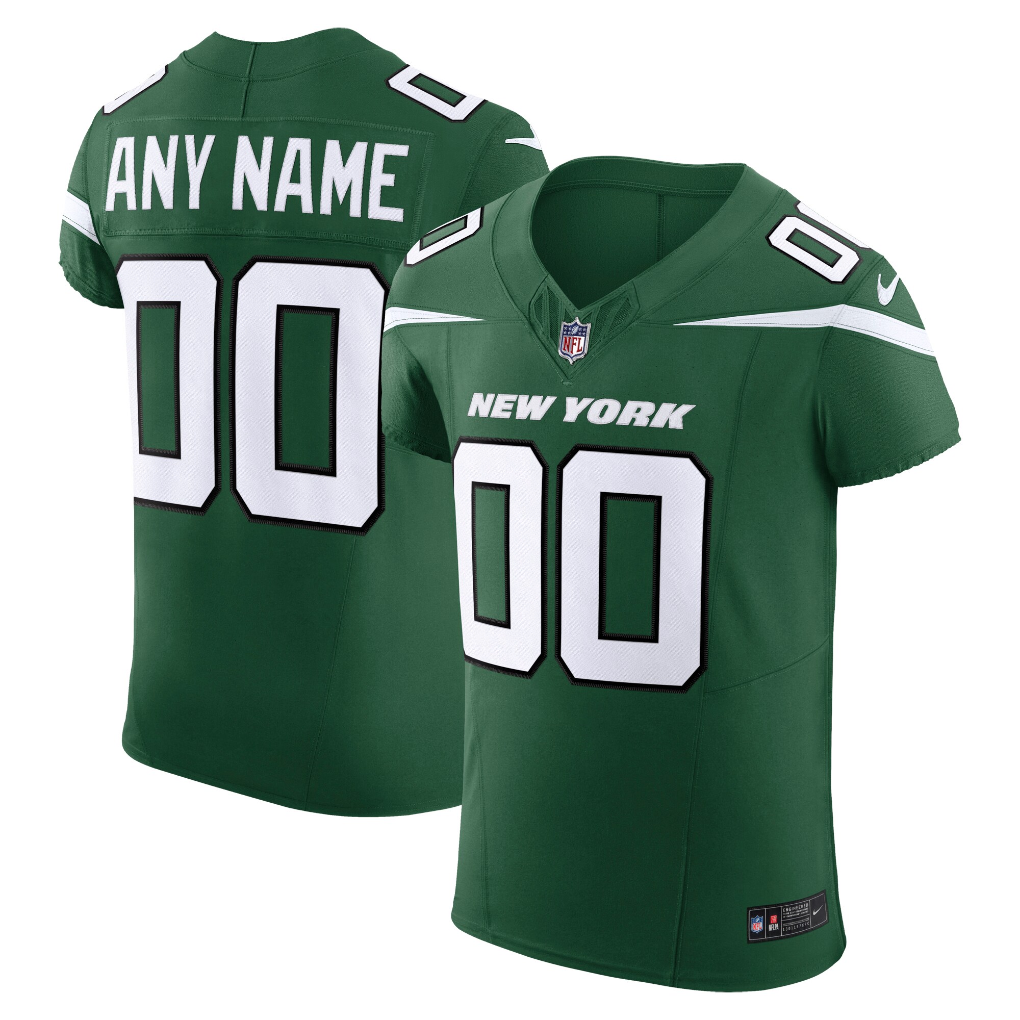 Alternative view of personalize Nike Jets Green Custom Jersey - Nike Jets Green Custom