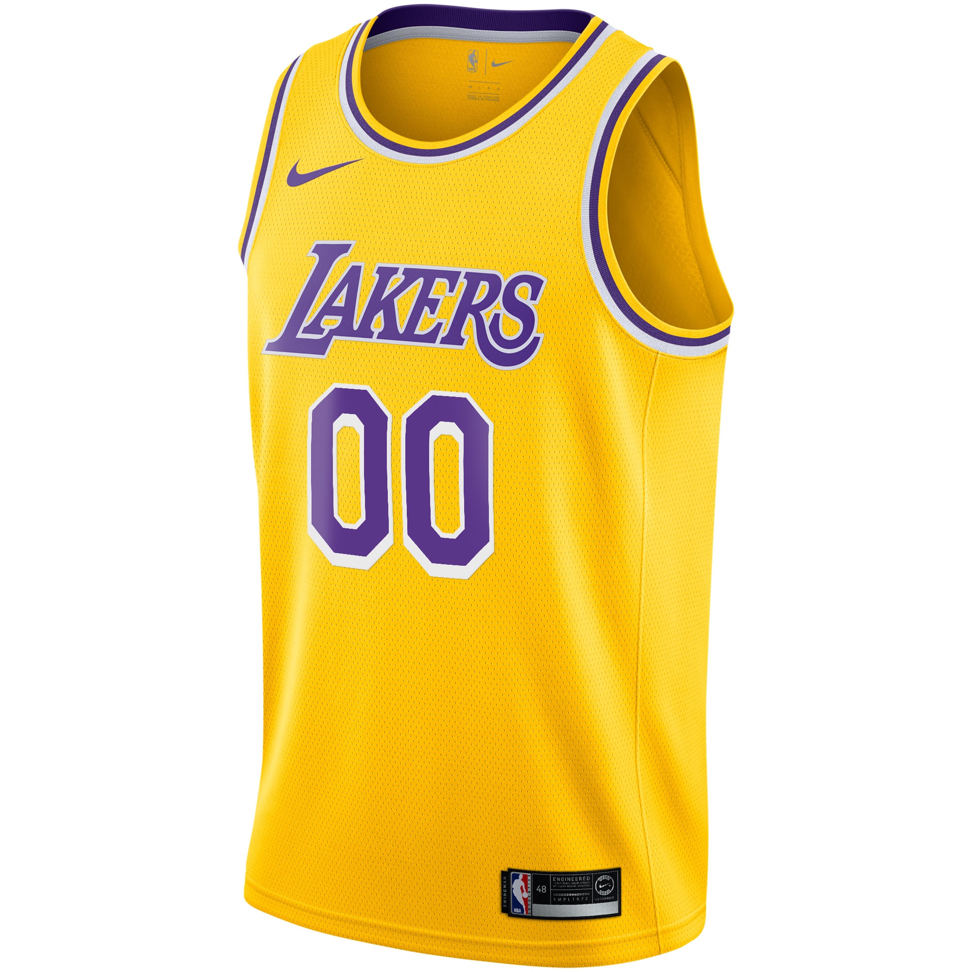 Alternative view of personalize Nike Lakers Gold Custom Jersey - Nike Lakers Gold Custom