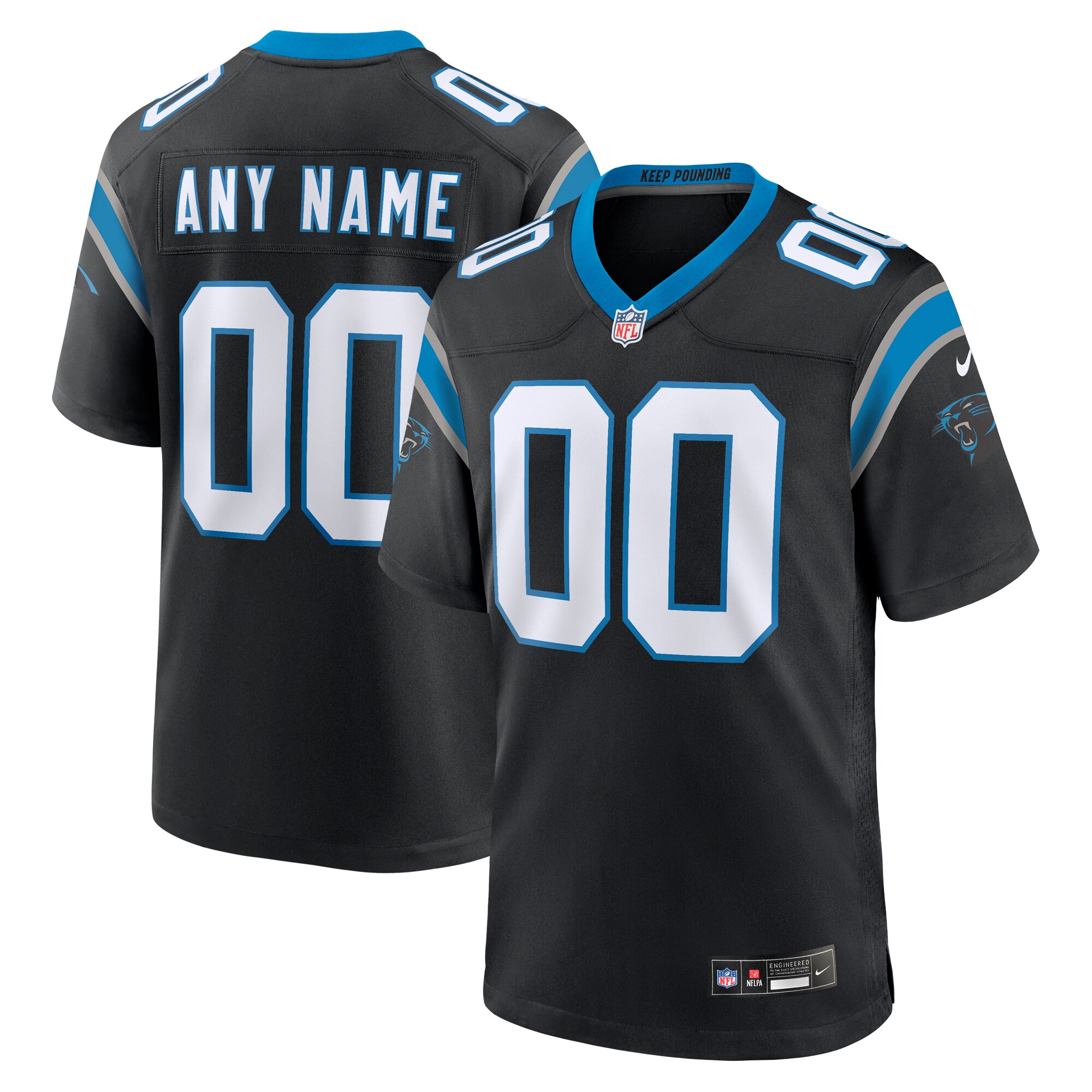 personalize Nike Panthers Black Custom Jersey - Nike Panthers Black
