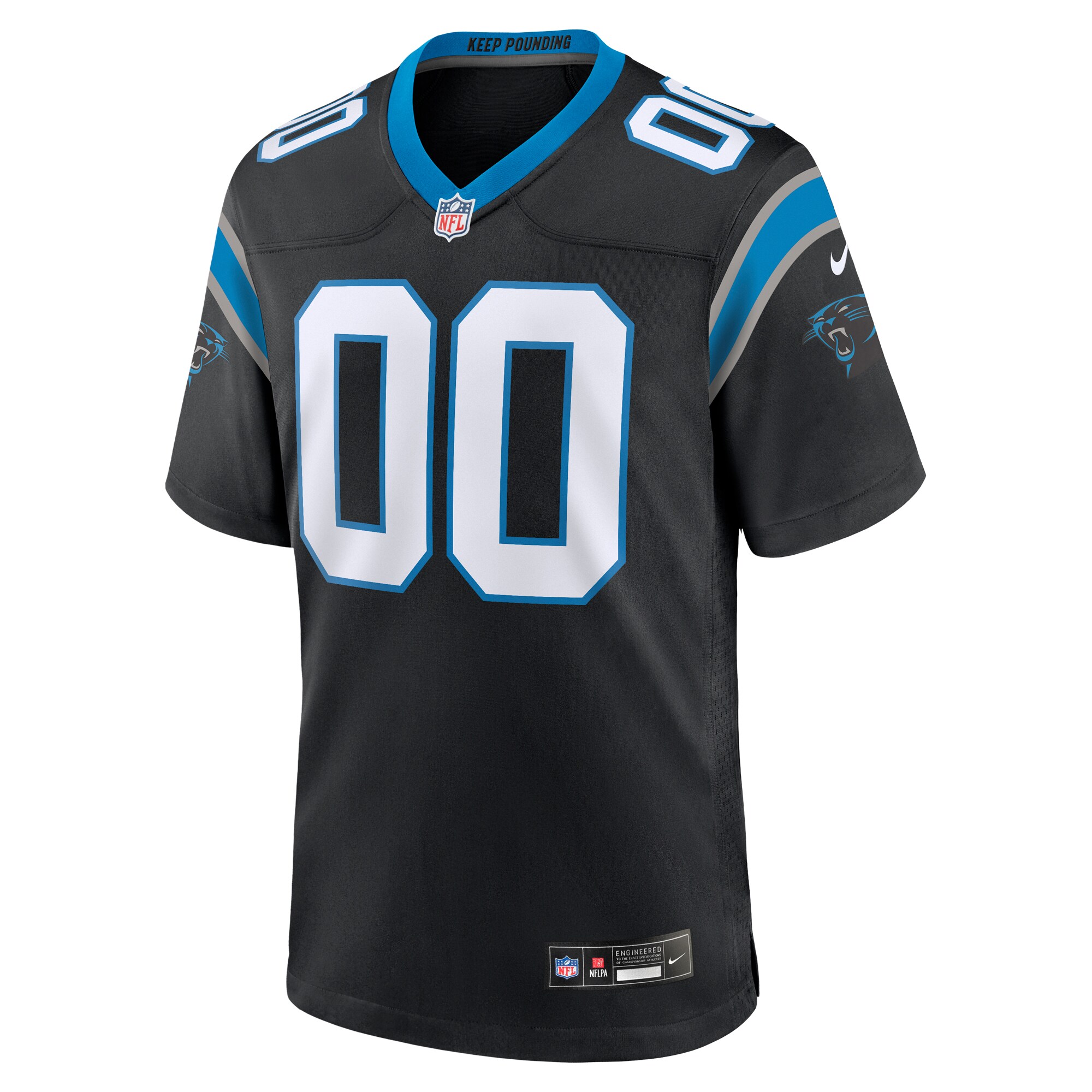 Alternative view of personalize Nike Panthers Black Custom Jersey - Nike Panthers Black