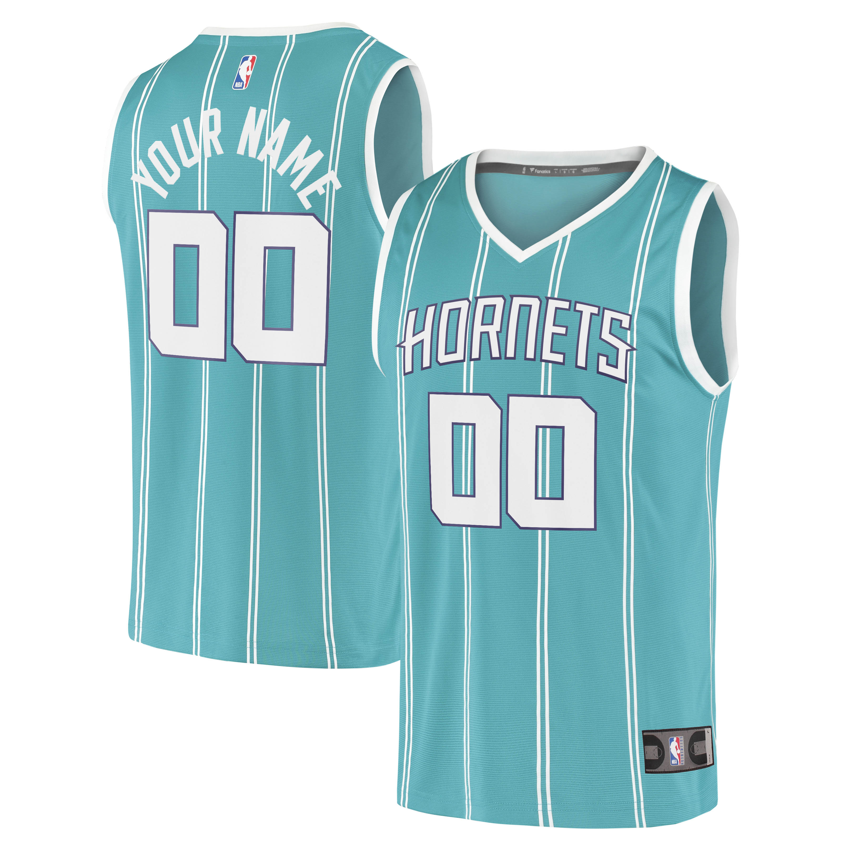 Alternative view of personalized Fanatics Hornets Teal Jersey - Fanatics Hornets Teal
