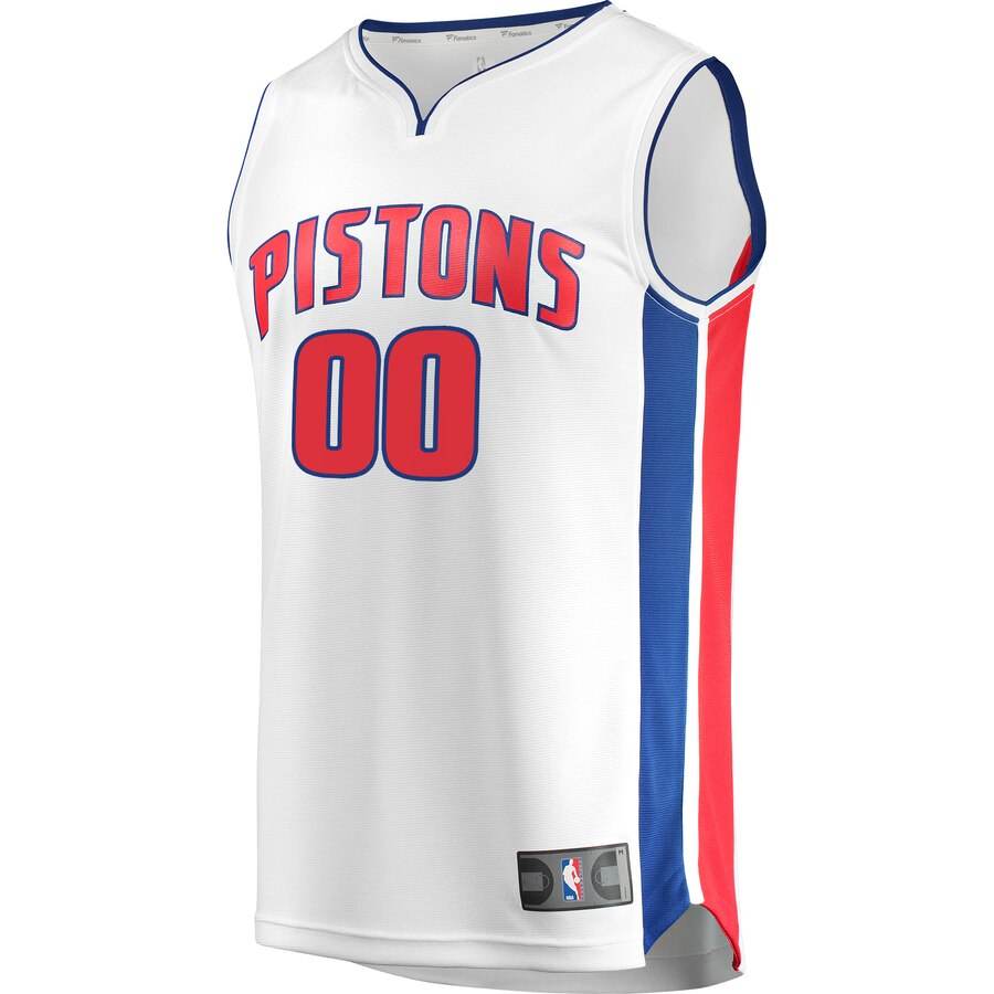 Alternative view of personalized Fanatics Pistons White Custom Jersey - Fanatics Pistons