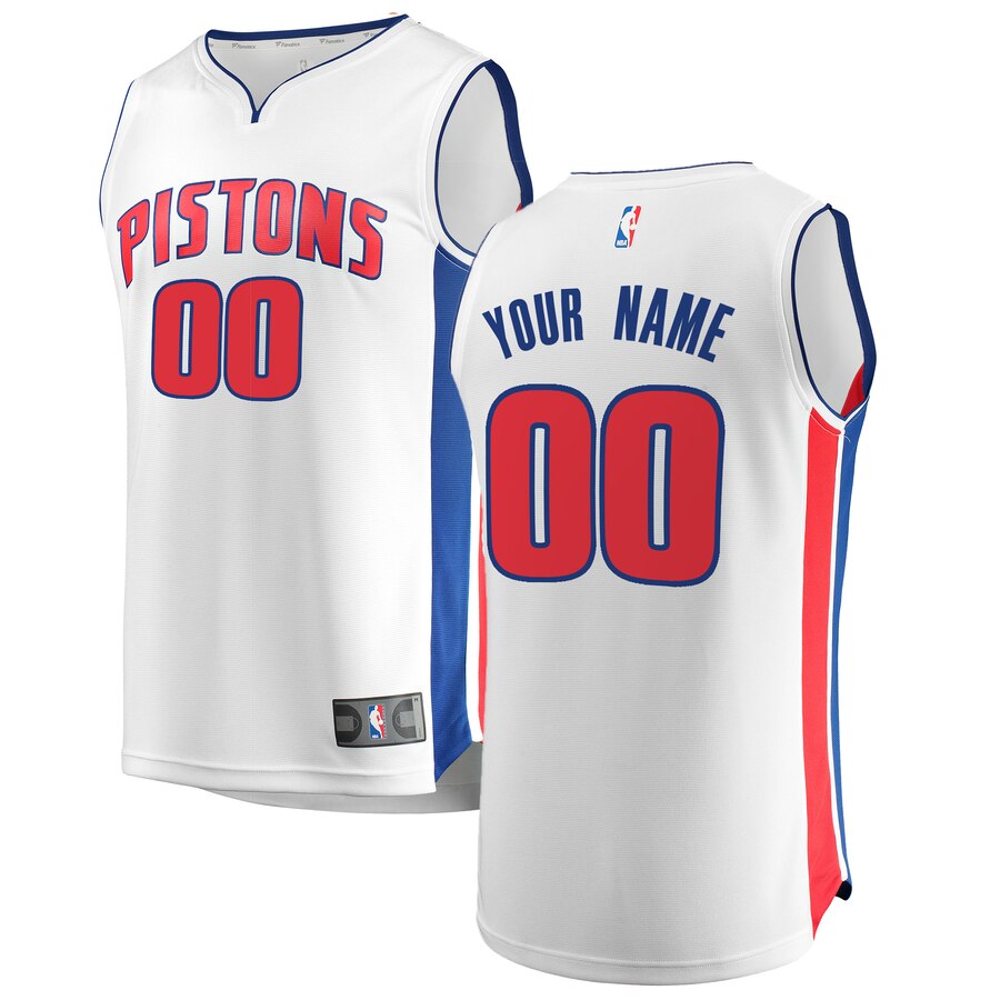 personalized Fanatics Pistons White Custom Jersey - Fanatics Pistons